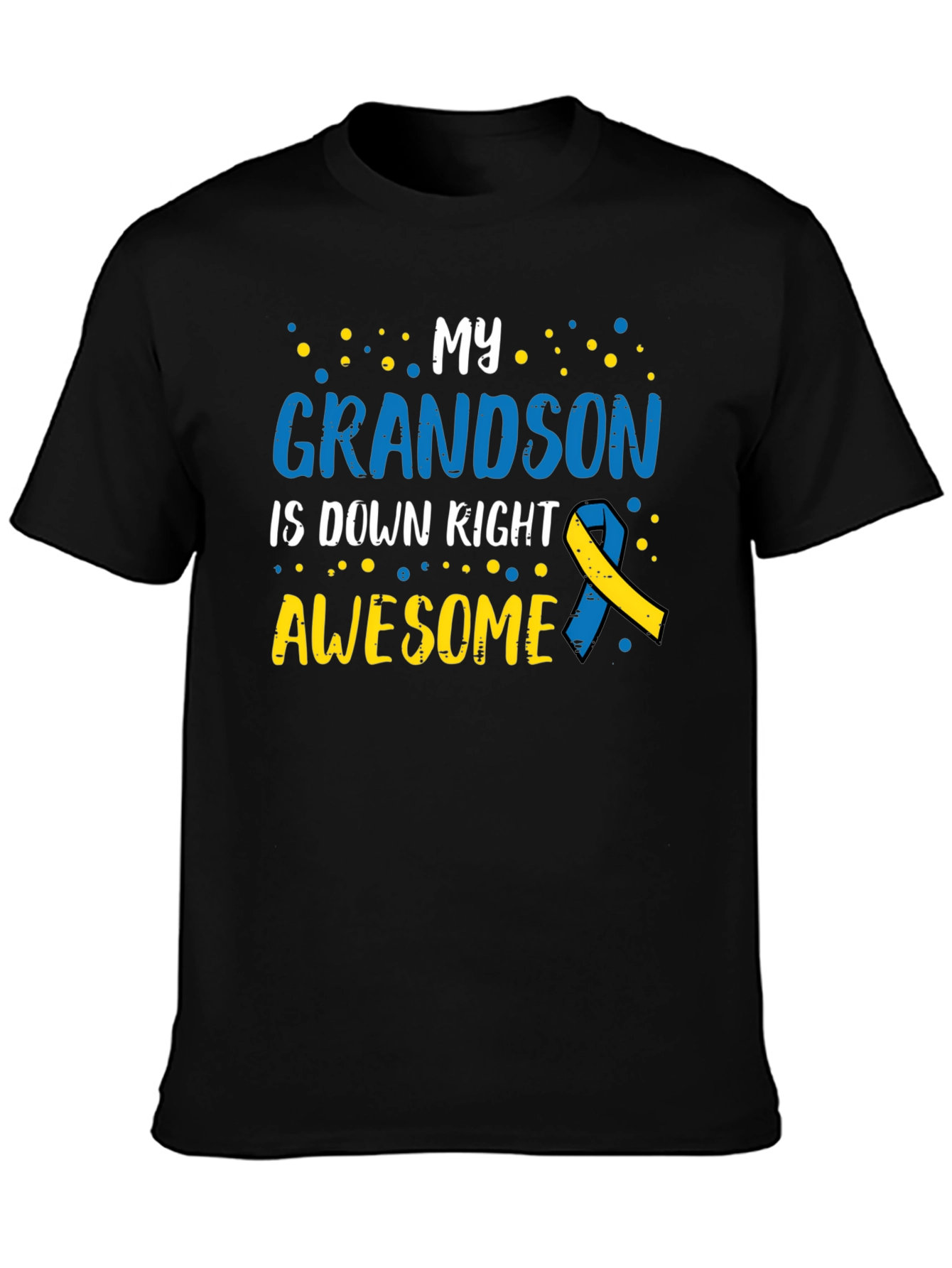 Black My Grandson is Down Right Awesome T-Shirt view 3