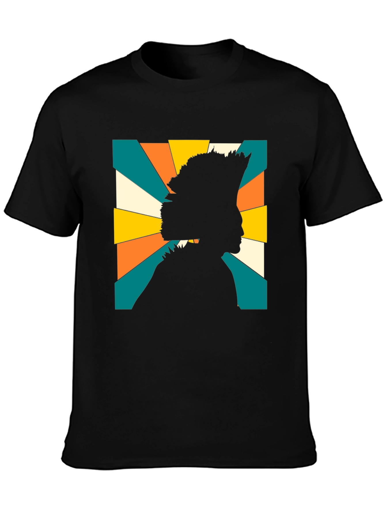 Black Retro Silhouette Graphic T-Shirt view 3