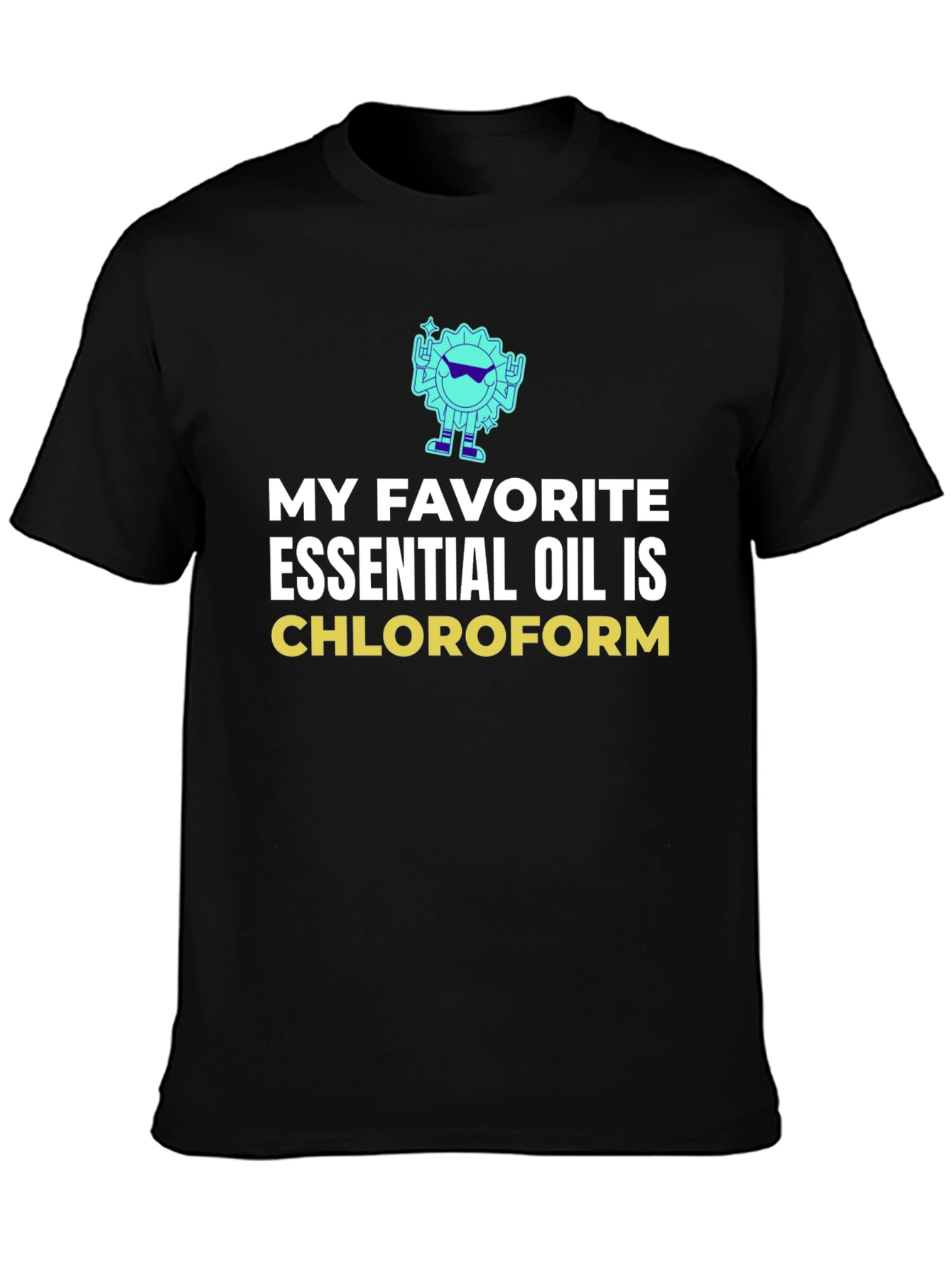 Black Chloroform Essential Oil Graphic T-Shirt view 3