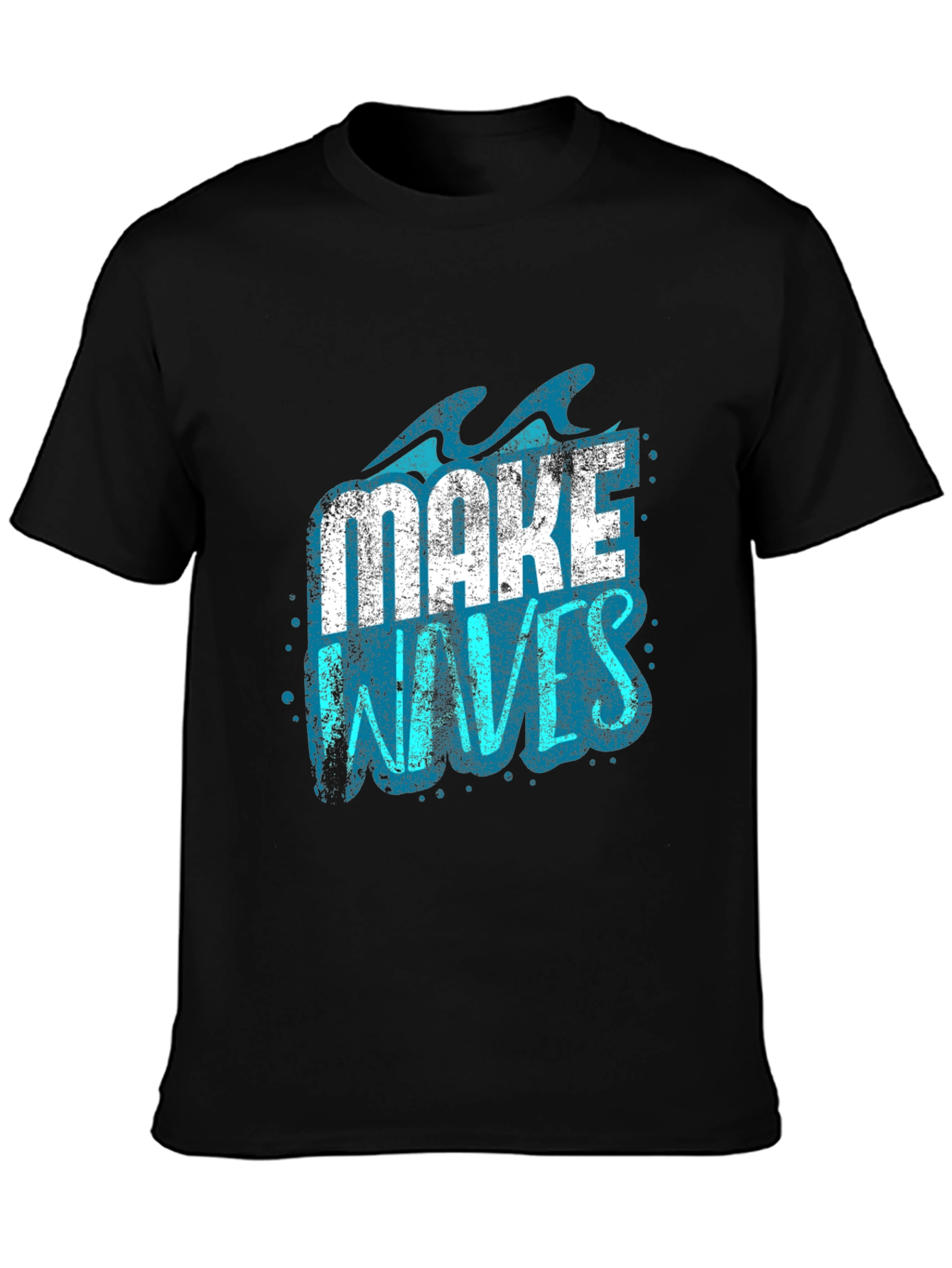 Black Make Waves Graphic Tee - Black Short Sleeve T-Shirt view 3
