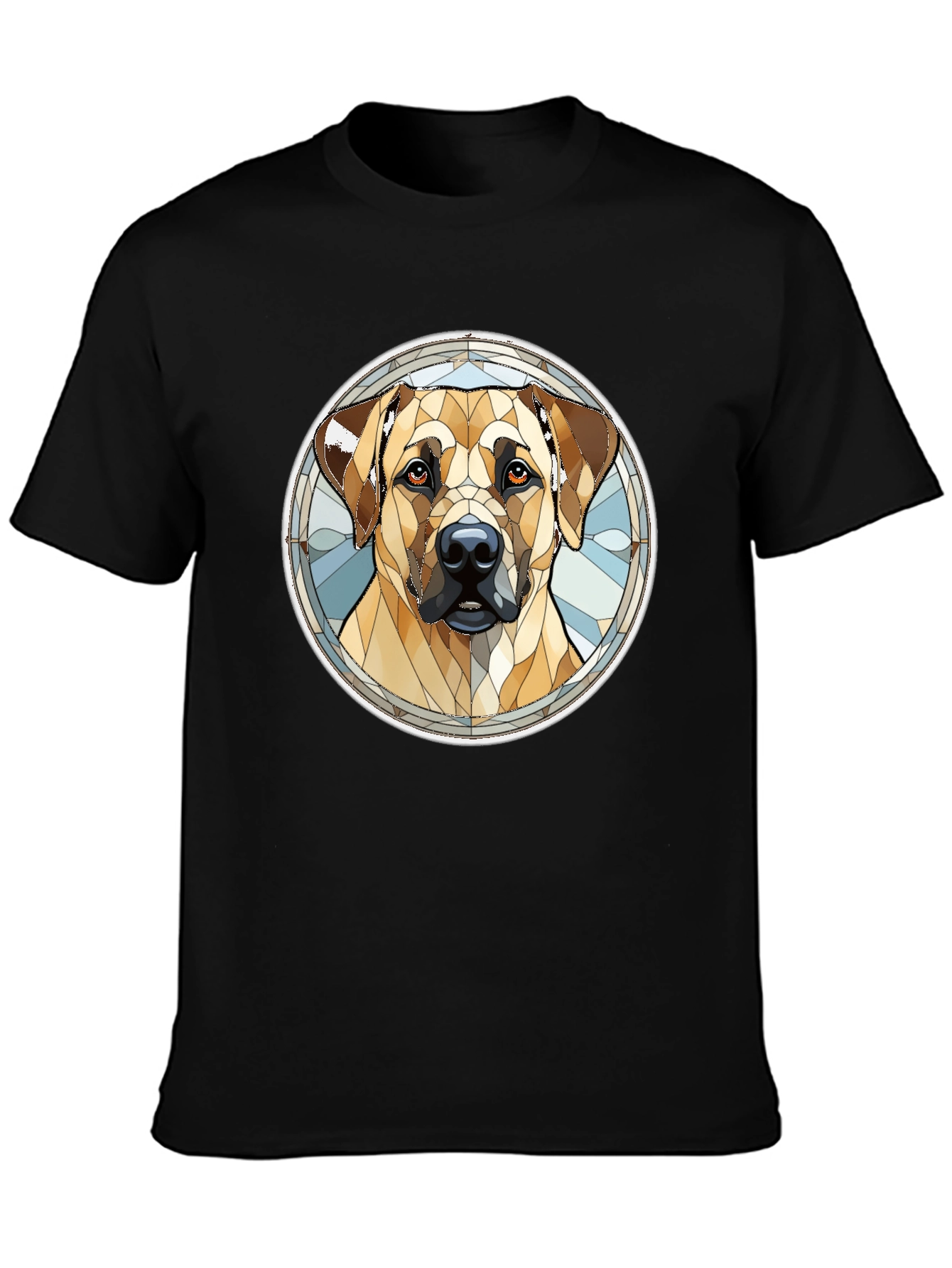 Black Dog Stained Glass Style Graphic Tee - Black view 3