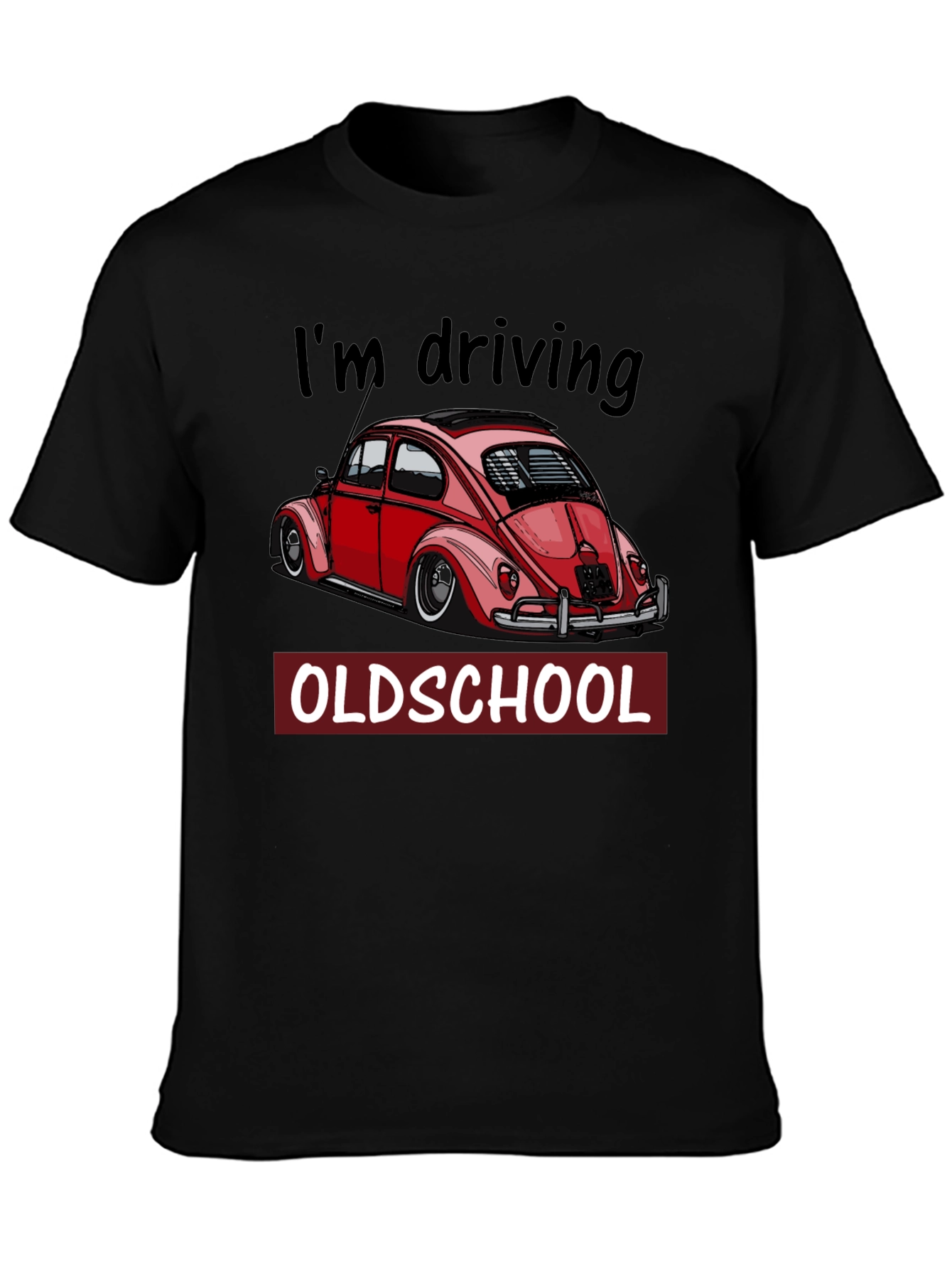 Black I'm Driving Oldschool T-Shirt - Classic Car Tee view 3