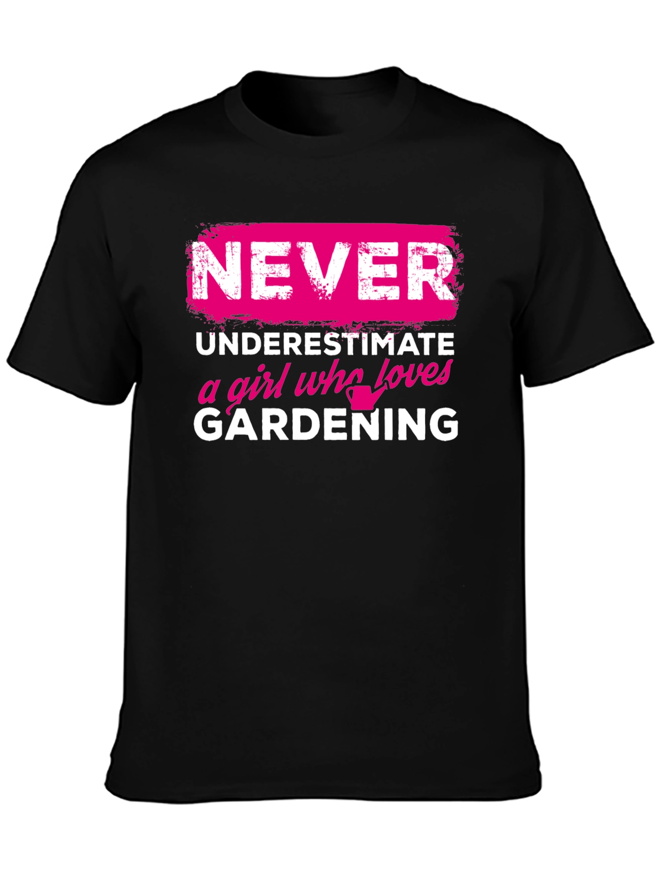 Black Gardening Girl T-Shirt: Never Underestimate view 3
