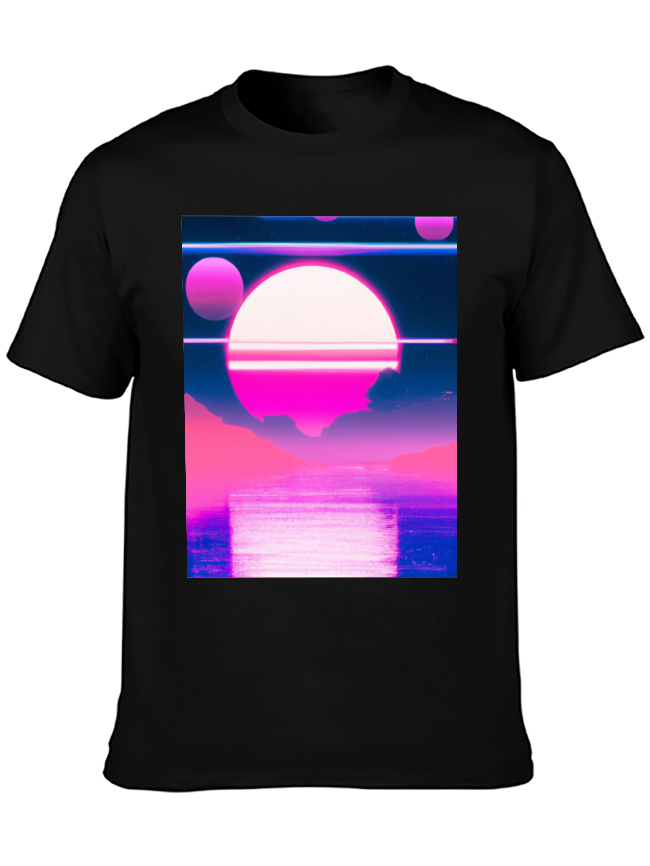 Black Vaporwave Aesthetic Graphic Tee view 3