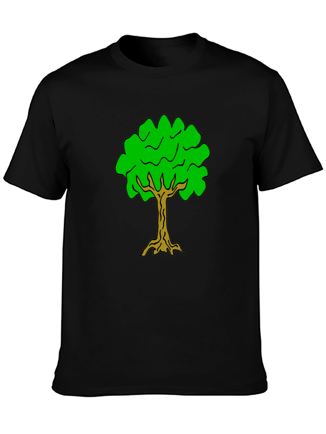 Black Men's Black Tree Graphic T-Shirt view 3