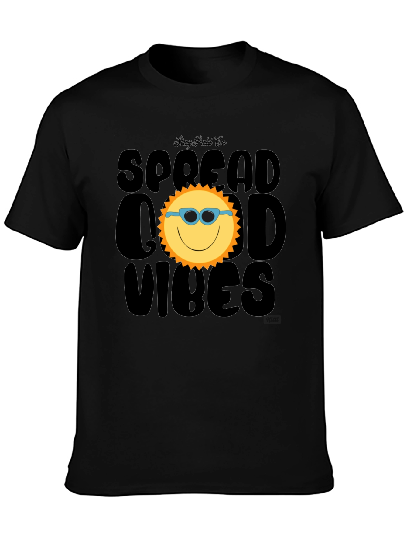 Black Spread Good Vibes Black Graphic Tee view 3