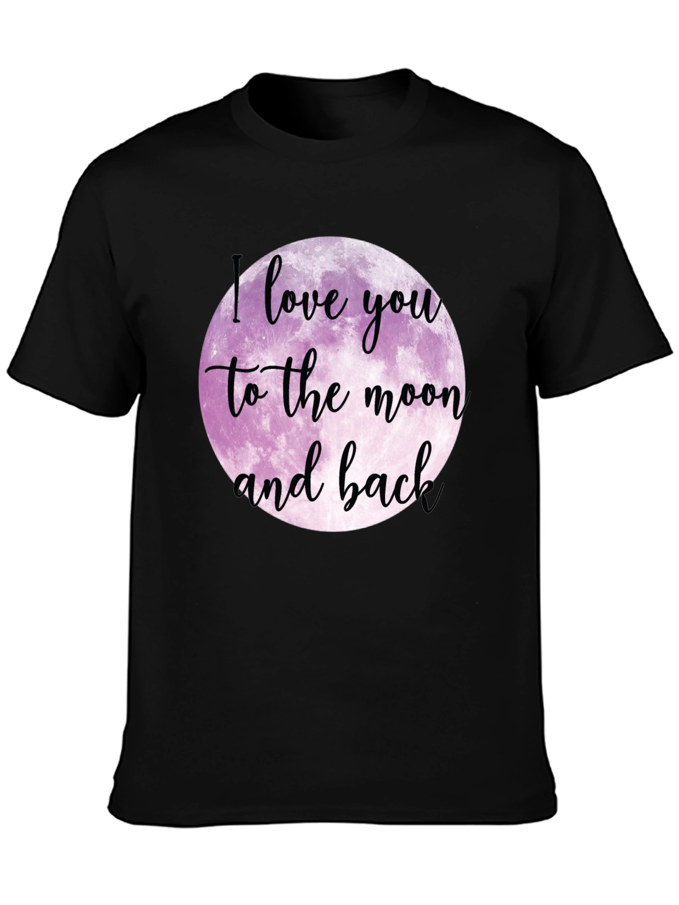 Black I Love You to the Moon and Back Black T-Shirt view 3