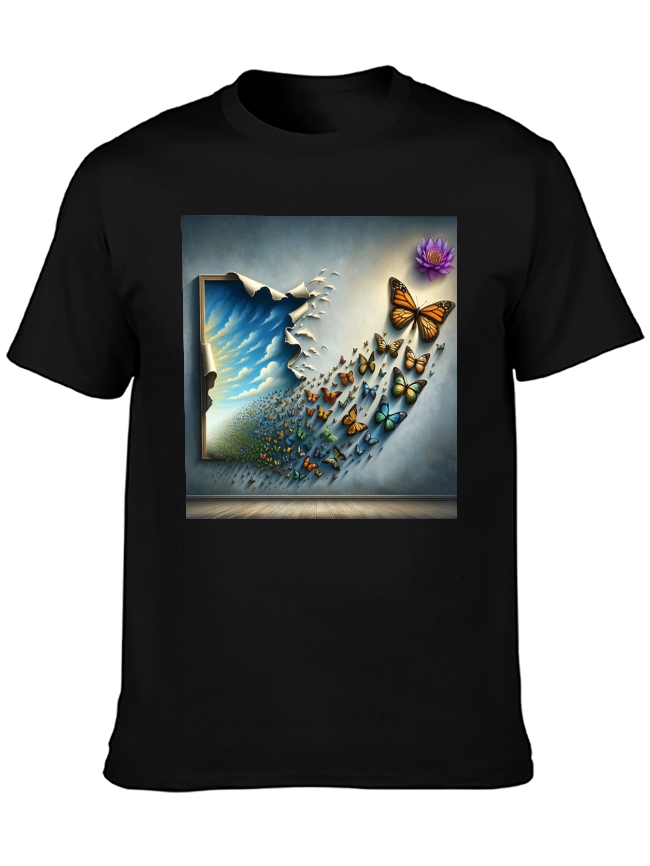 Black Butterfly Dreamscape Graphic Tee view 3