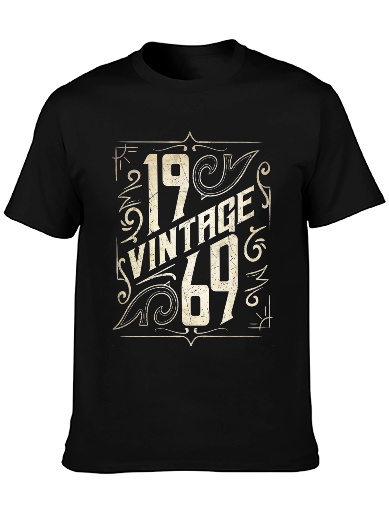 Black Vintage 1969 Graphic T-Shirt - Retro Birthday Tee view 3