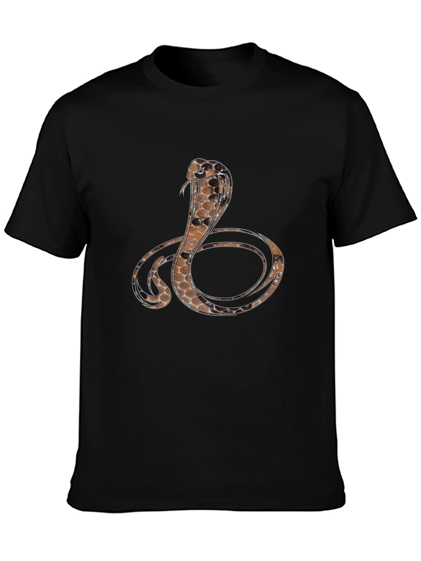 Black Cobra Graphic Print Black T-Shirt view 3