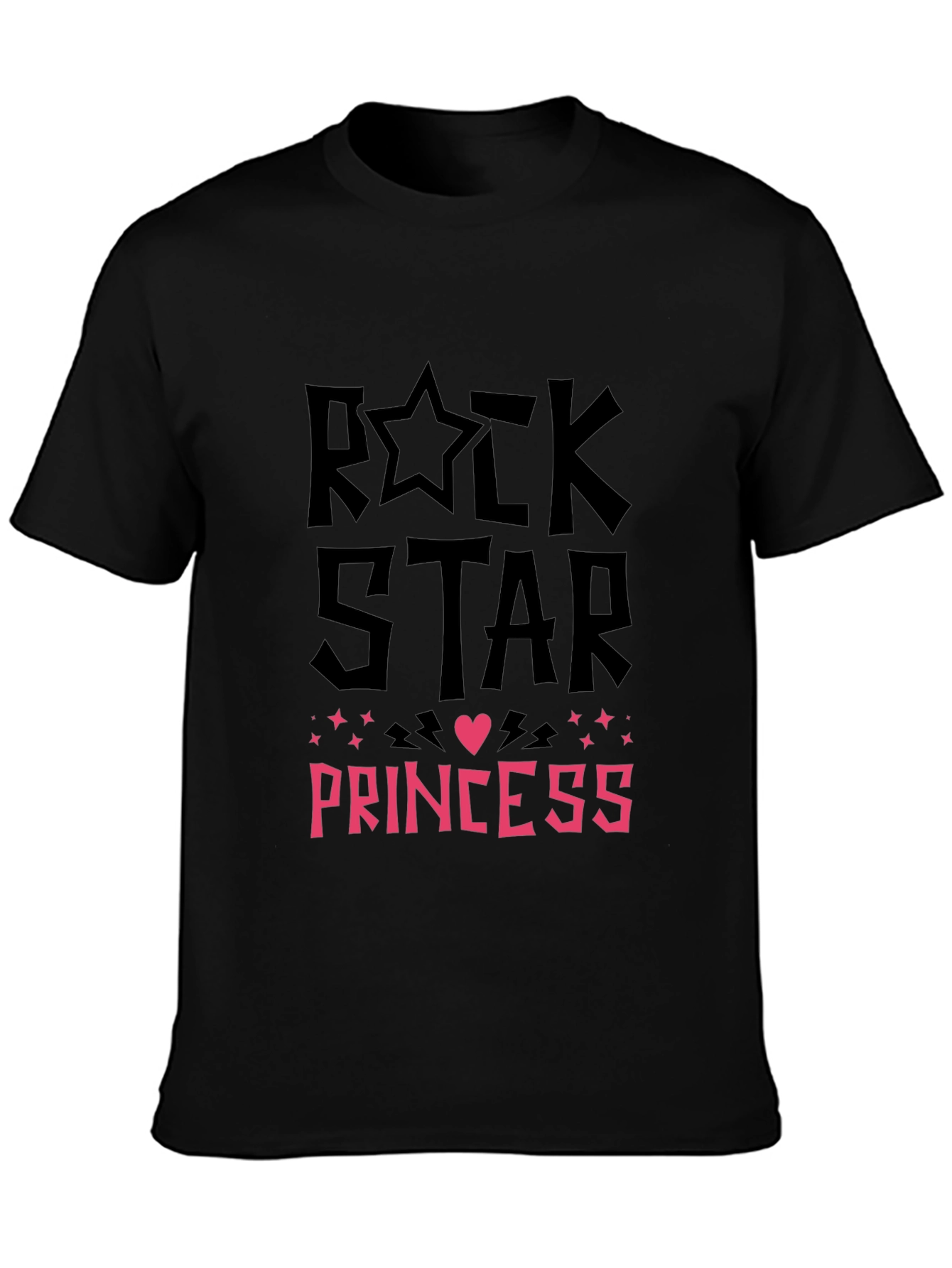 Black Rock Star Princess T-Shirt - Black Graphic Tee view 3