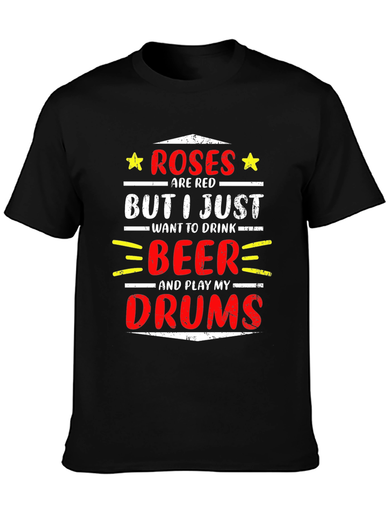 Black Roses are Red Beer Drums Graphic Tee view 3