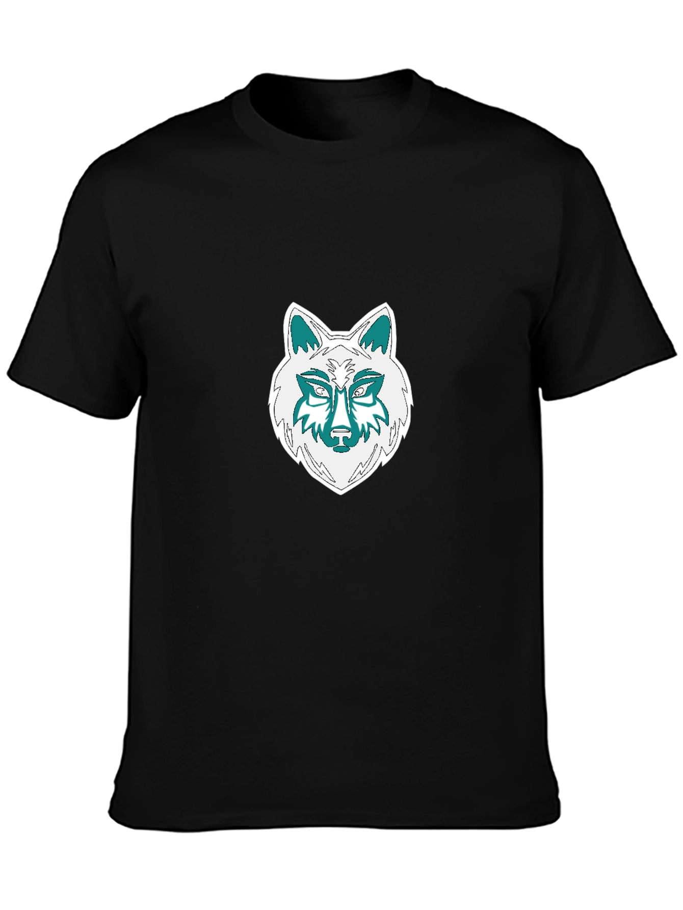 Black Wolf Graphic Tee - Black Cotton Blend T-Shirt view 3