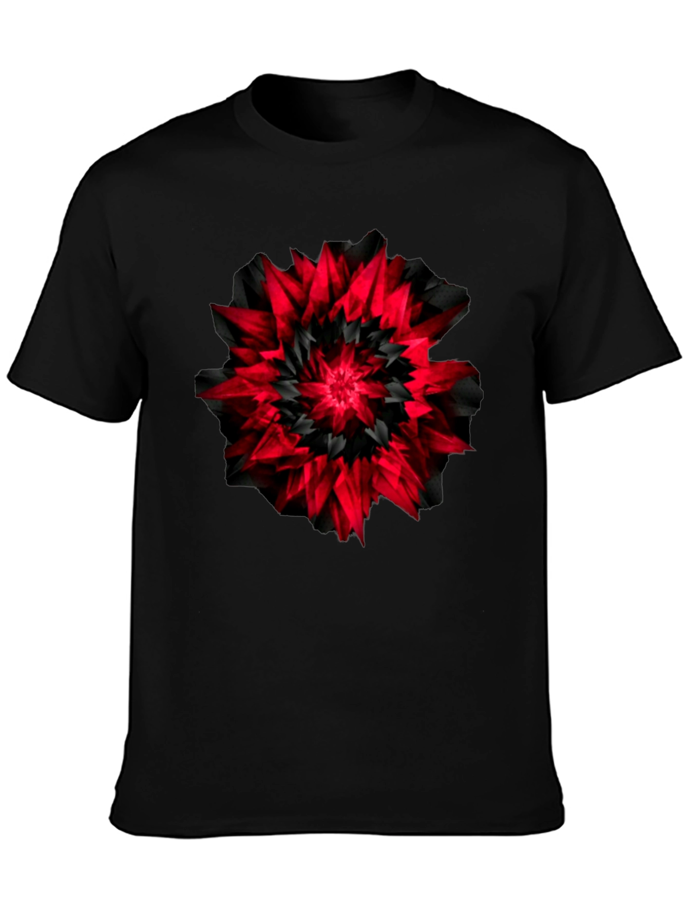 Black Abstract Black & Red Graphic Tee view 3