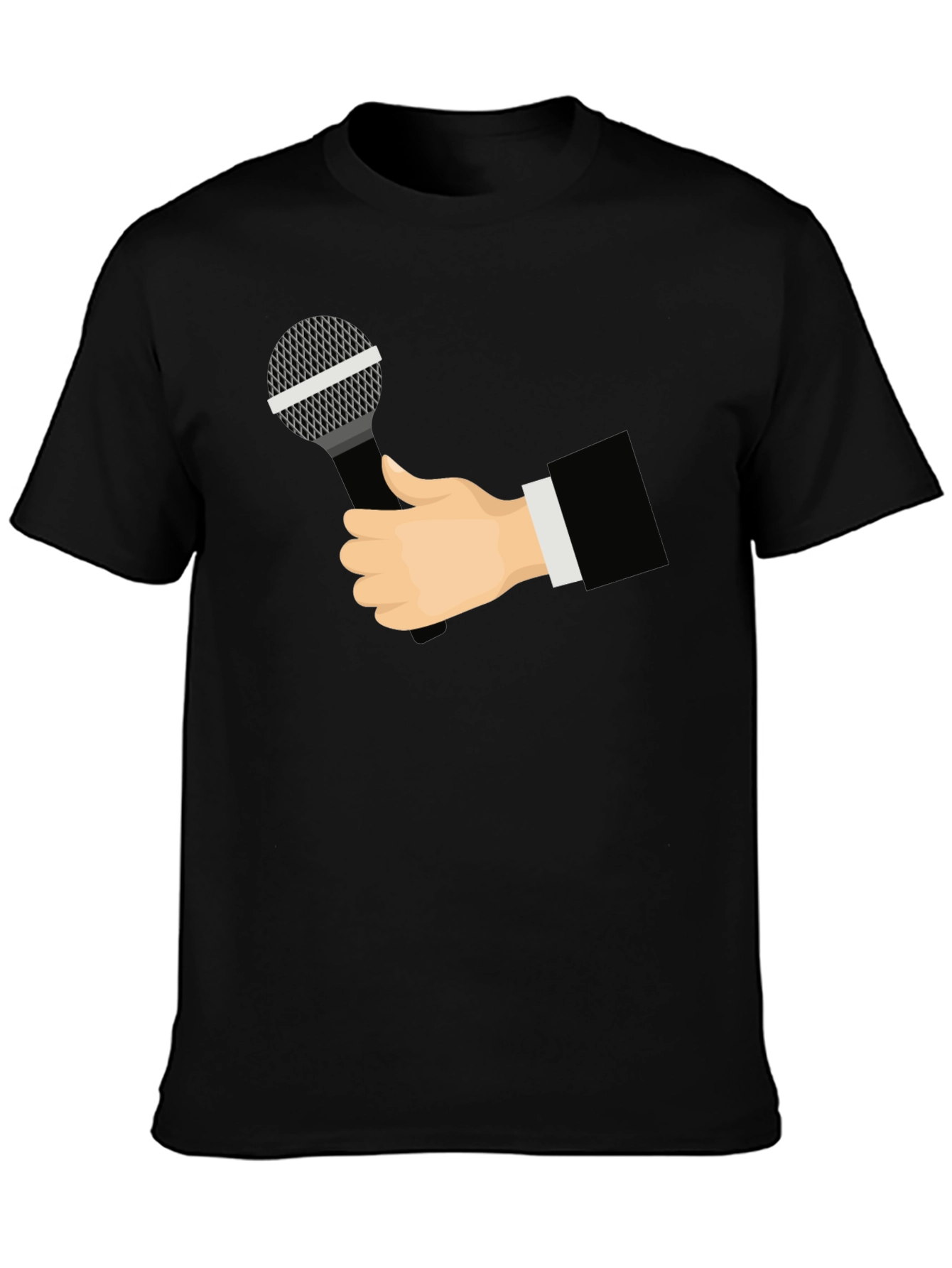 Black Mic Check T-Shirt - Black Graphic Tee view 3