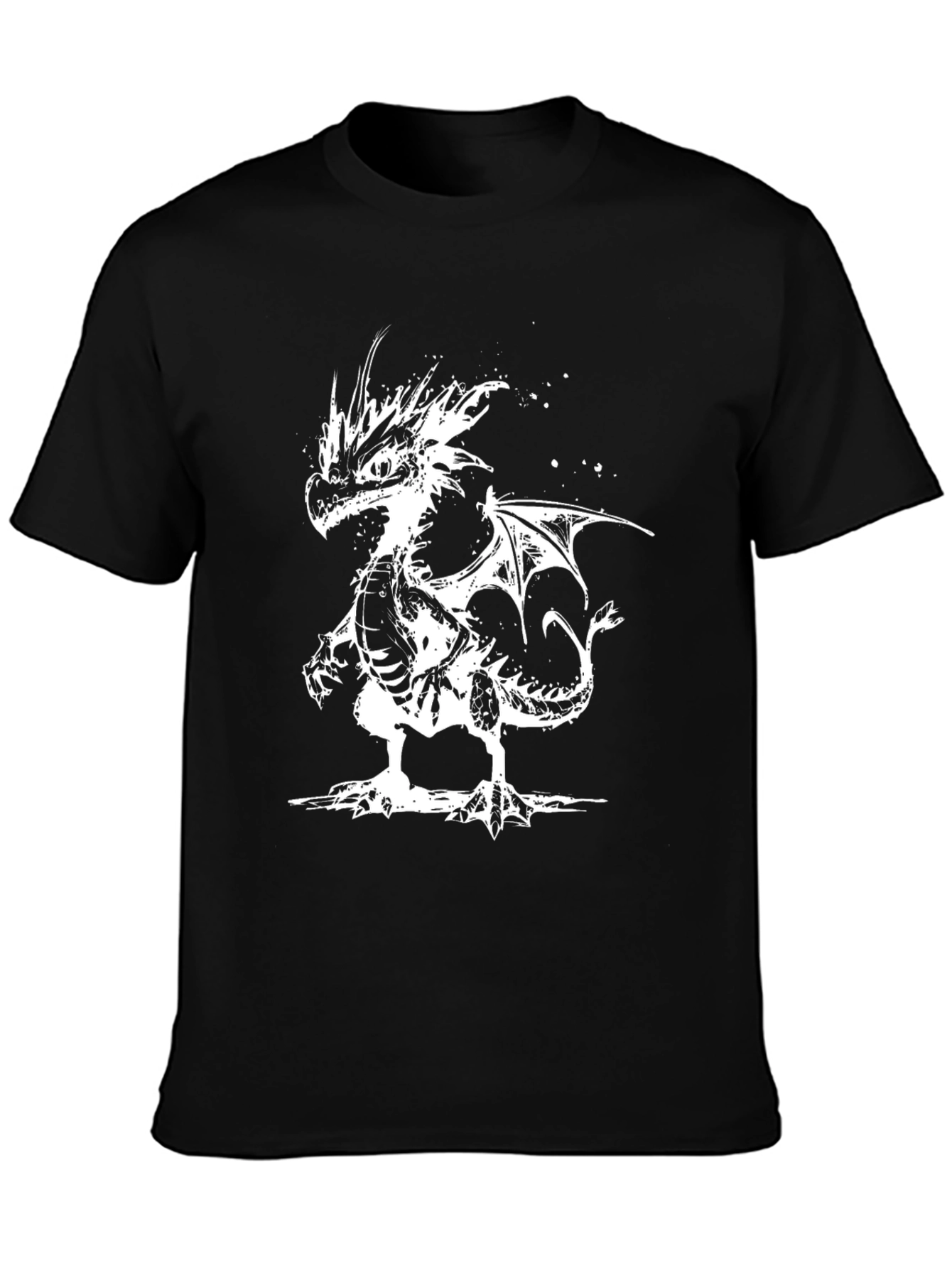 Black Dragon Graphic Tee - Black Cotton T-Shirt view 3