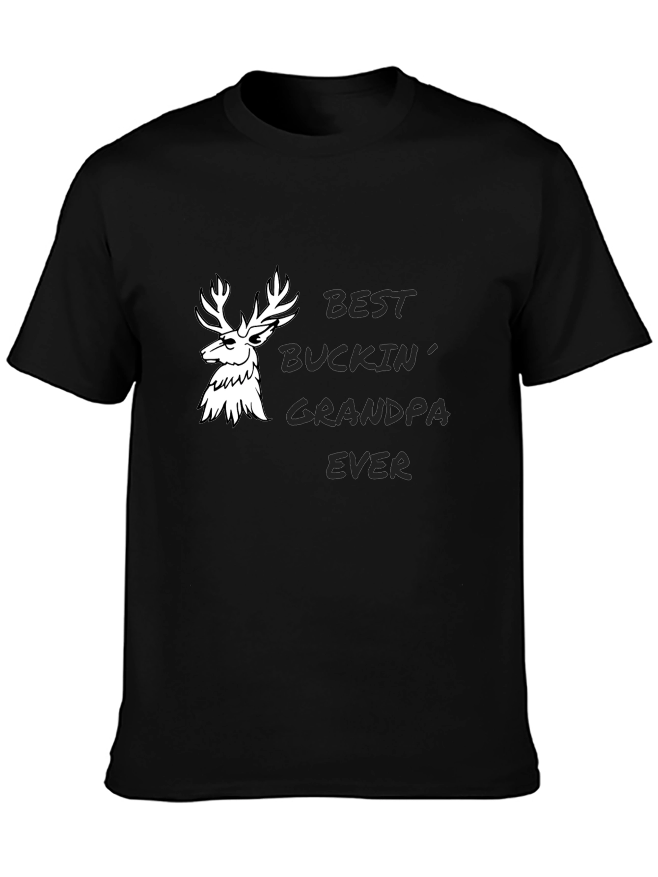 Black Best Buckin' Grandpa Ever Graphic Tee view 3