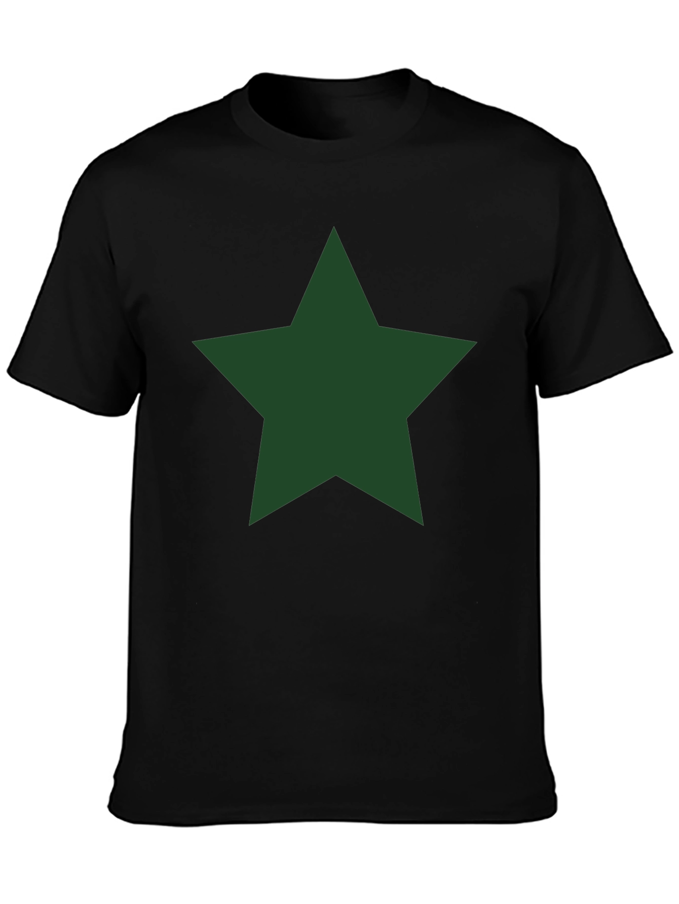Black Star Graphic Tee - Classic Crew Neck Black T-Shirt view 3