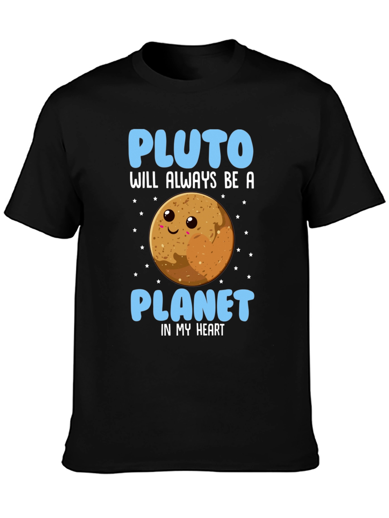 Black Pluto Always a Planet T-Shirt view 3