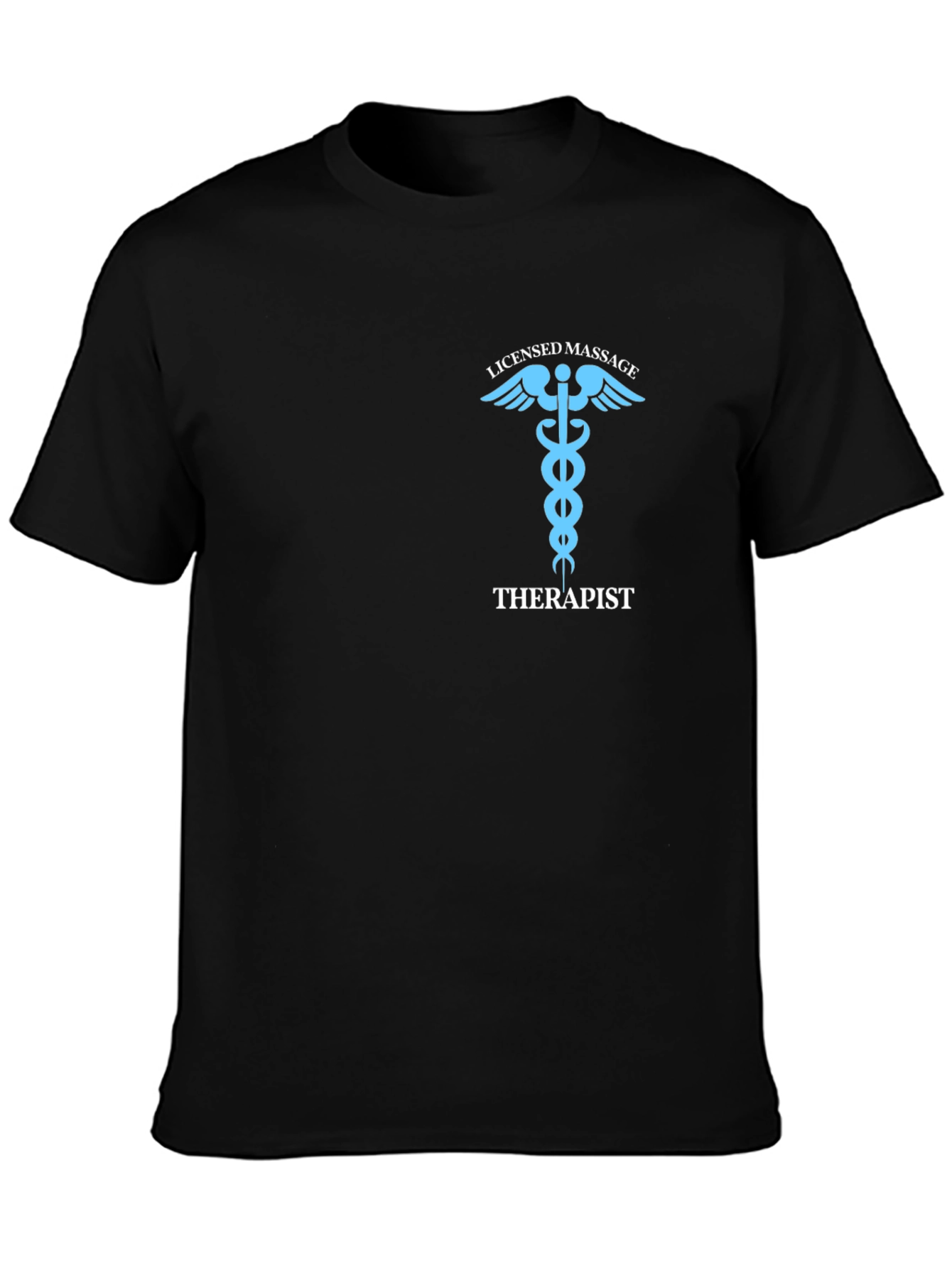 Black Licensed Massage Therapist T-Shirt - Black view 3
