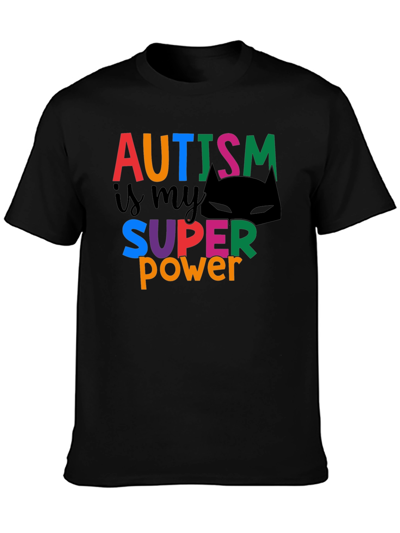 Black Autism is My Superpower T-Shirt - Black view 3
