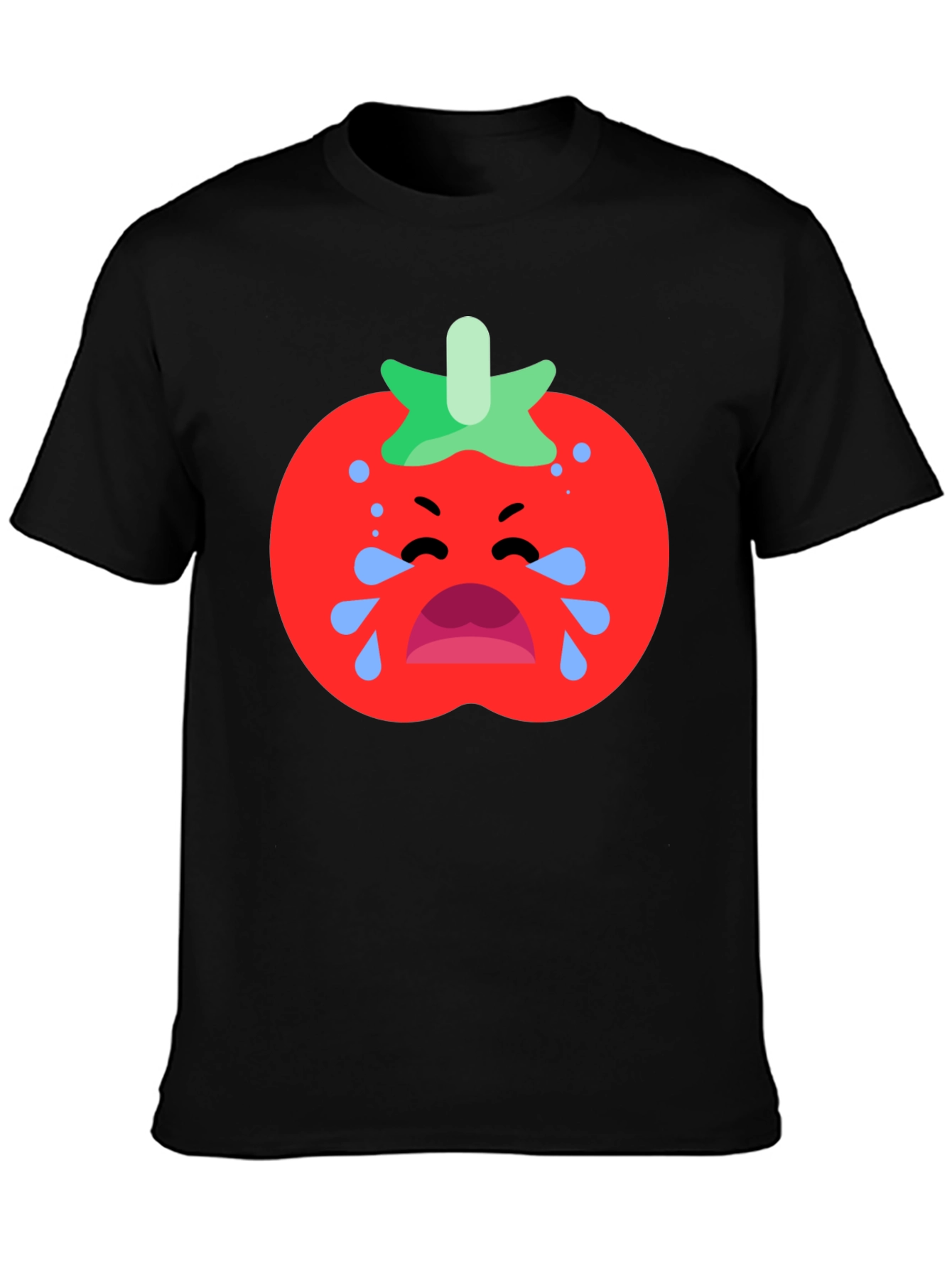 Black Crying Tomato Graphic Tee - Black Cotton T-Shirt view 3