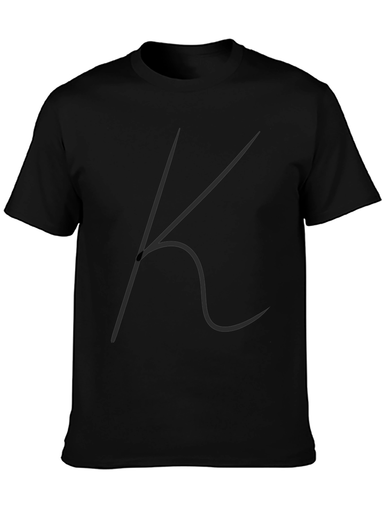 Black Minimalist K Graphic Black Tee view 3