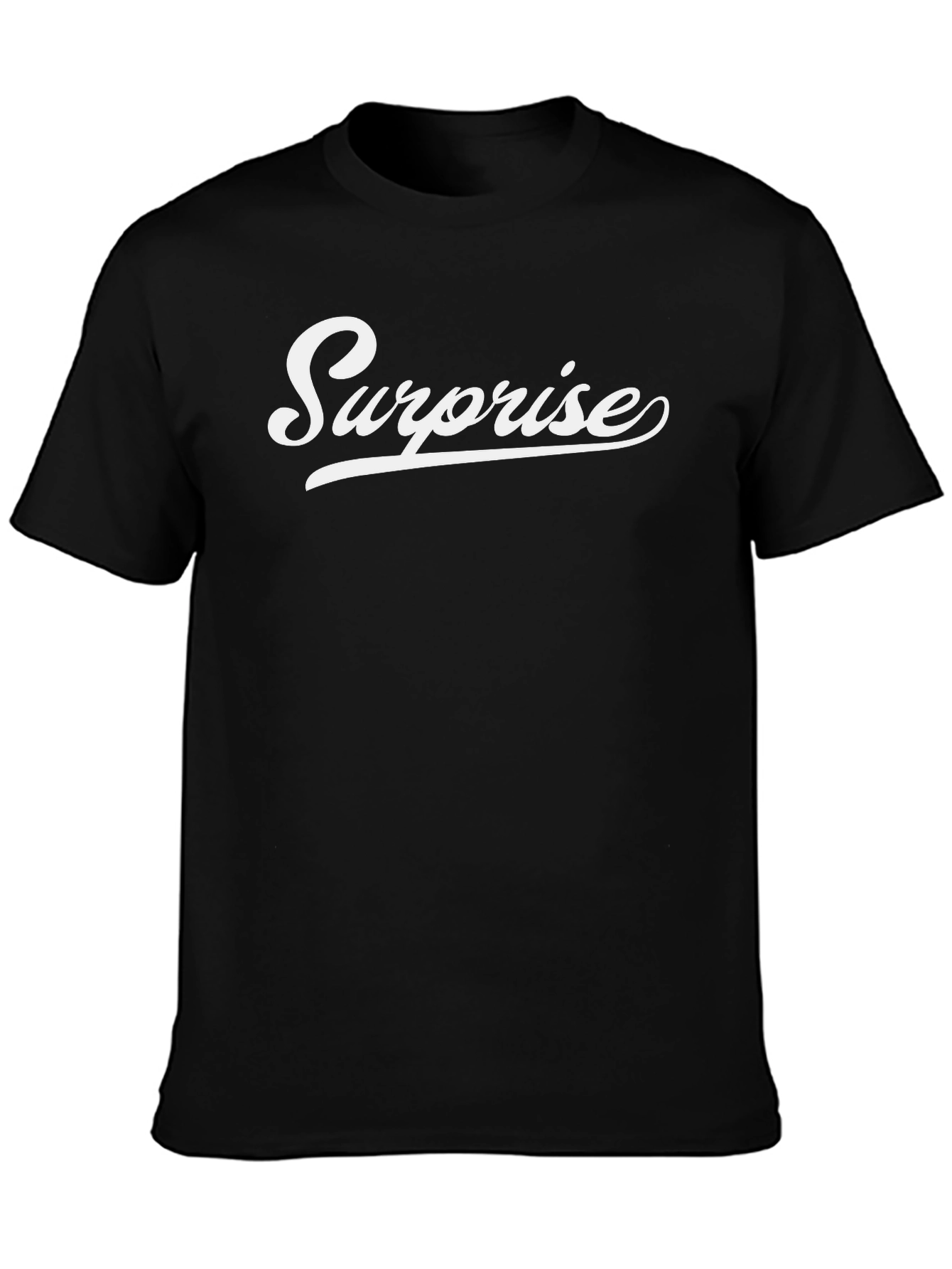 Black Surprise Graphic Tee - Soft Cotton Crew Neck T-Shirt view 3