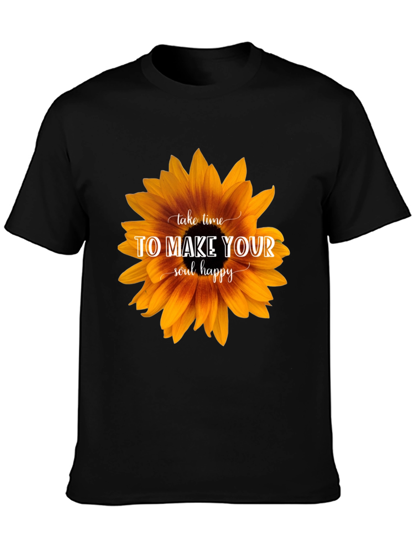 Black Sunflower Soul Happy Graphic Tee view 3