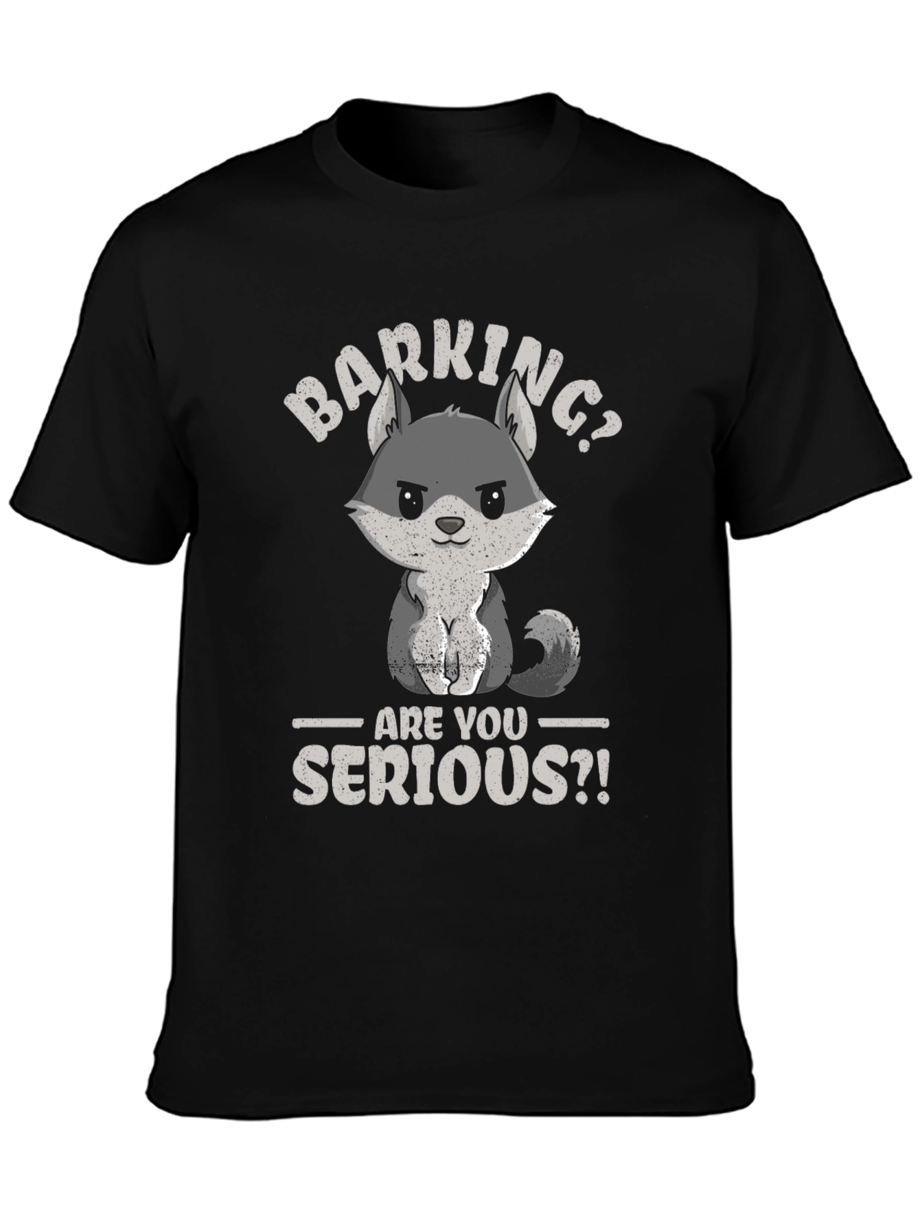 Black Barking? Are You Serious?! Funny Wolf Graphic T-Shirt view 3