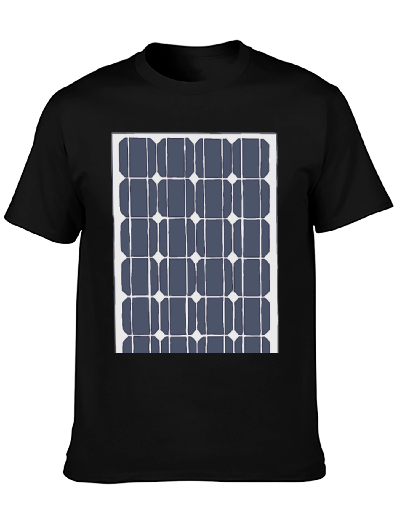 Black Solar Panel Grid Black Tee view 3