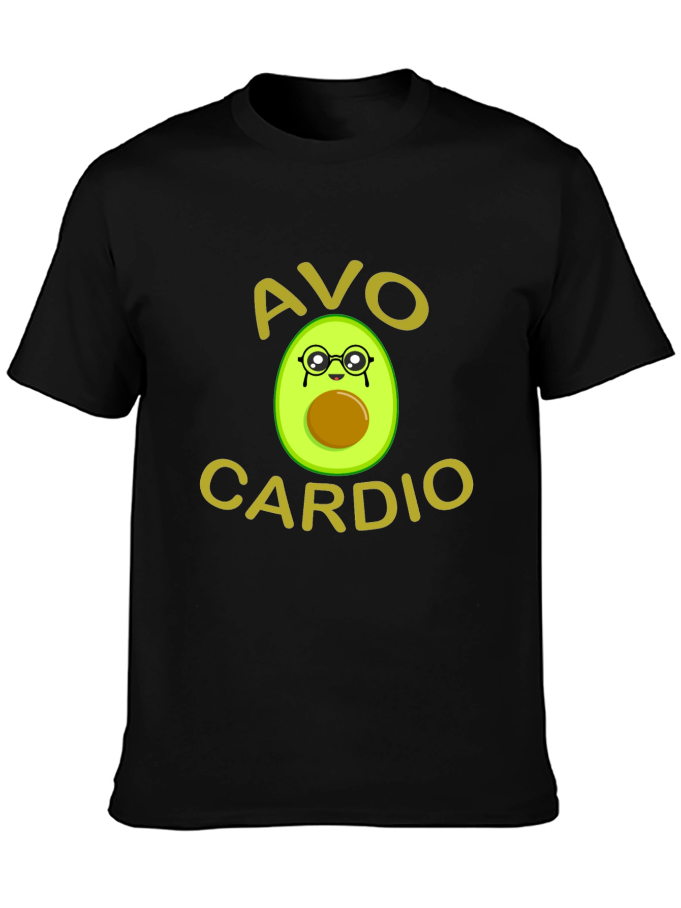 Black Avo Cardio T-Shirt - Funny Avocado Workout Tee view 3