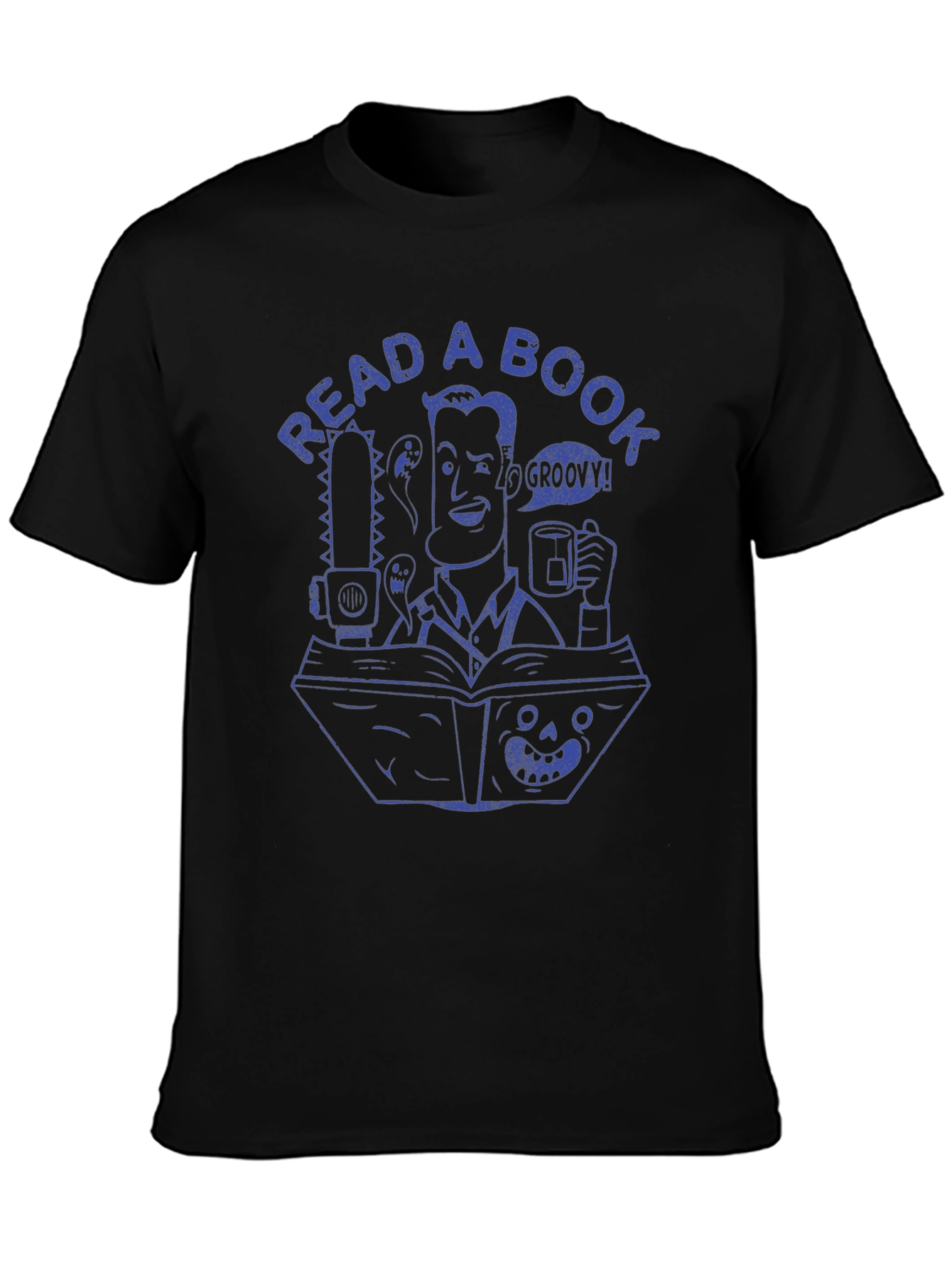 Black Read A Book! Groovy T-Shirt view 3