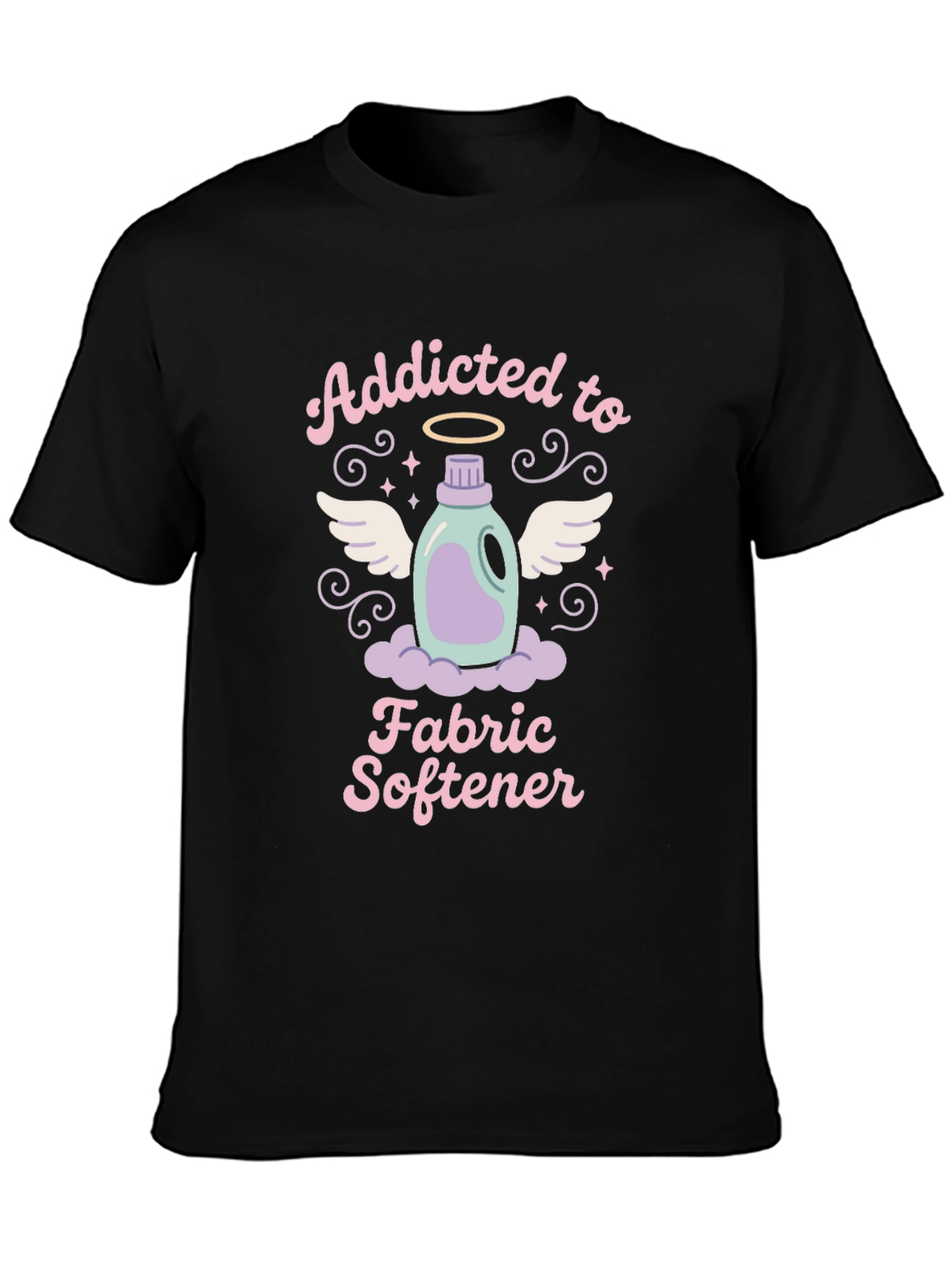 Black Addicted to Fabric Softener T-Shirt - Soft Wash Apparel view 3