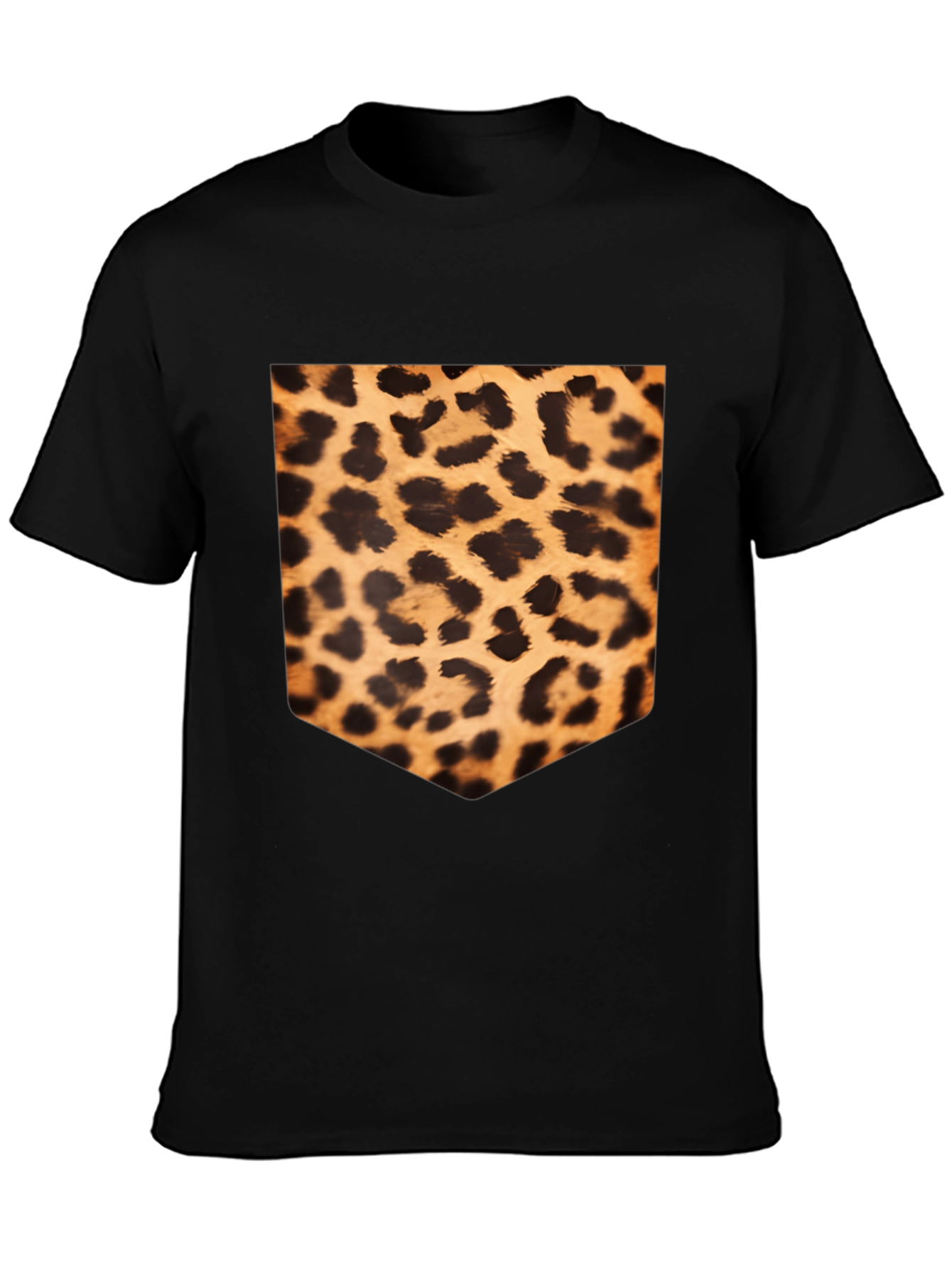 Black Leopard Print Pocket Tee view 3
