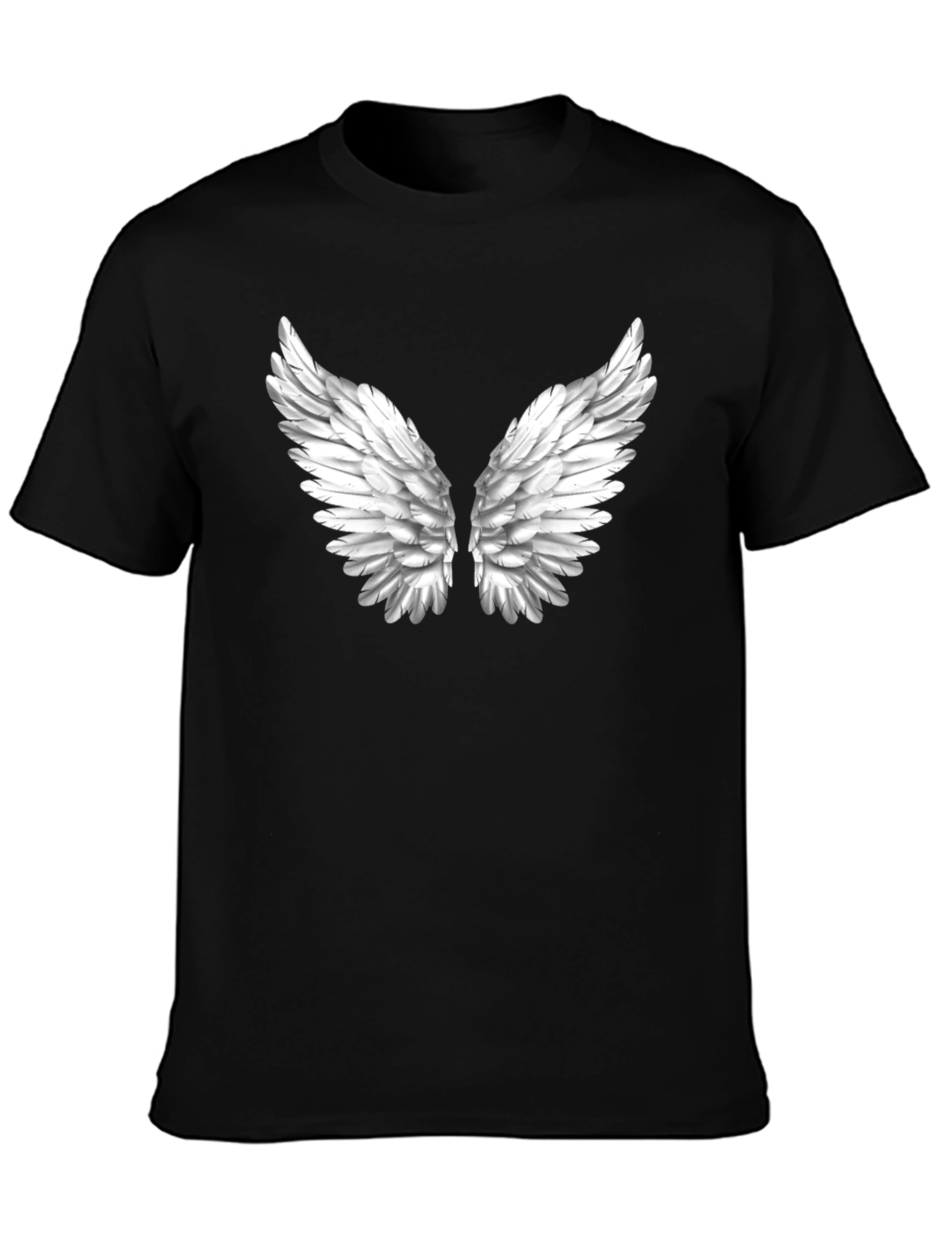 Black Angel Wing Graphic Black T-Shirt view 3