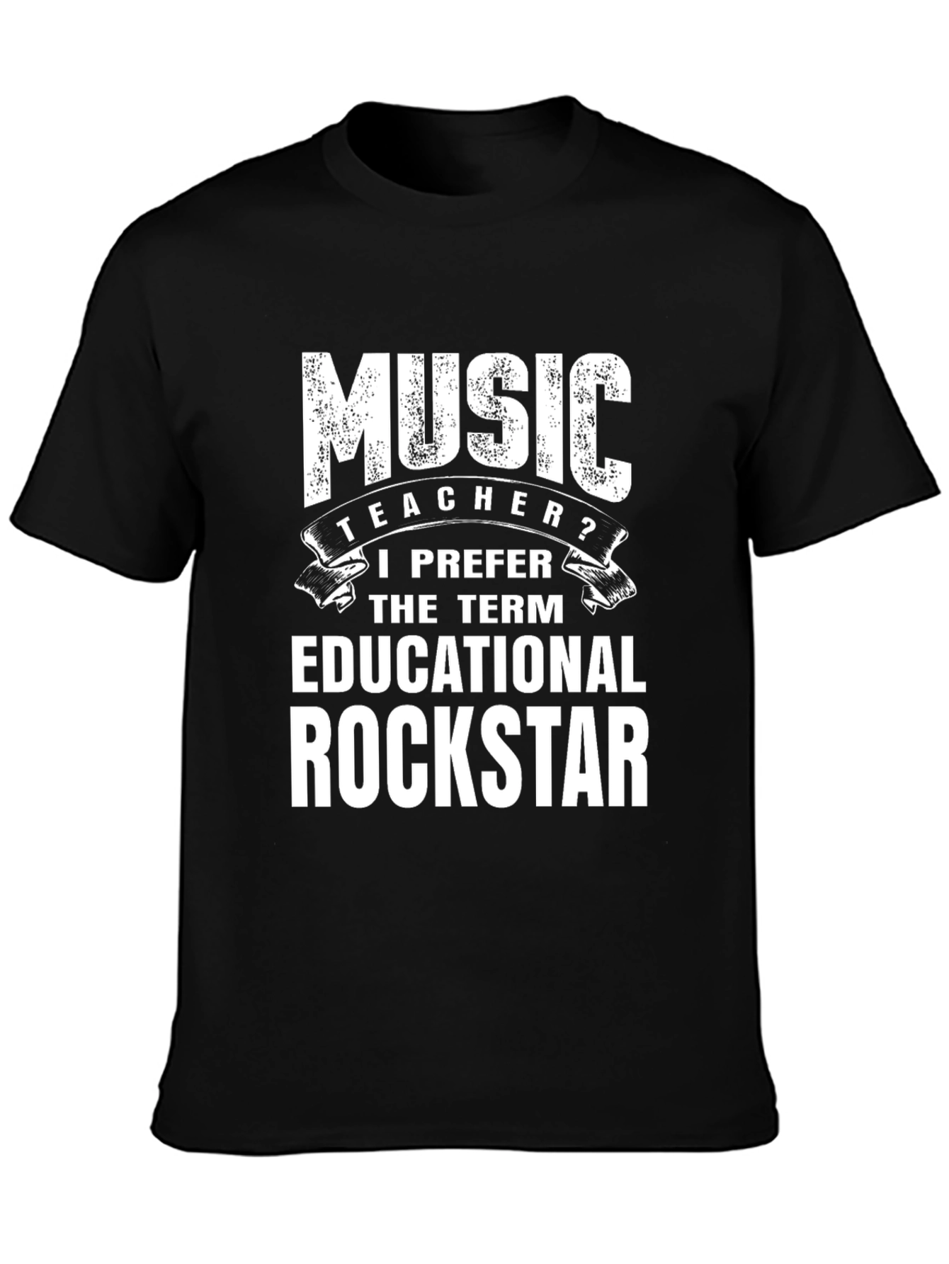 Black Music Teacher Educational Rockstar Graphic T-Shirt view 3