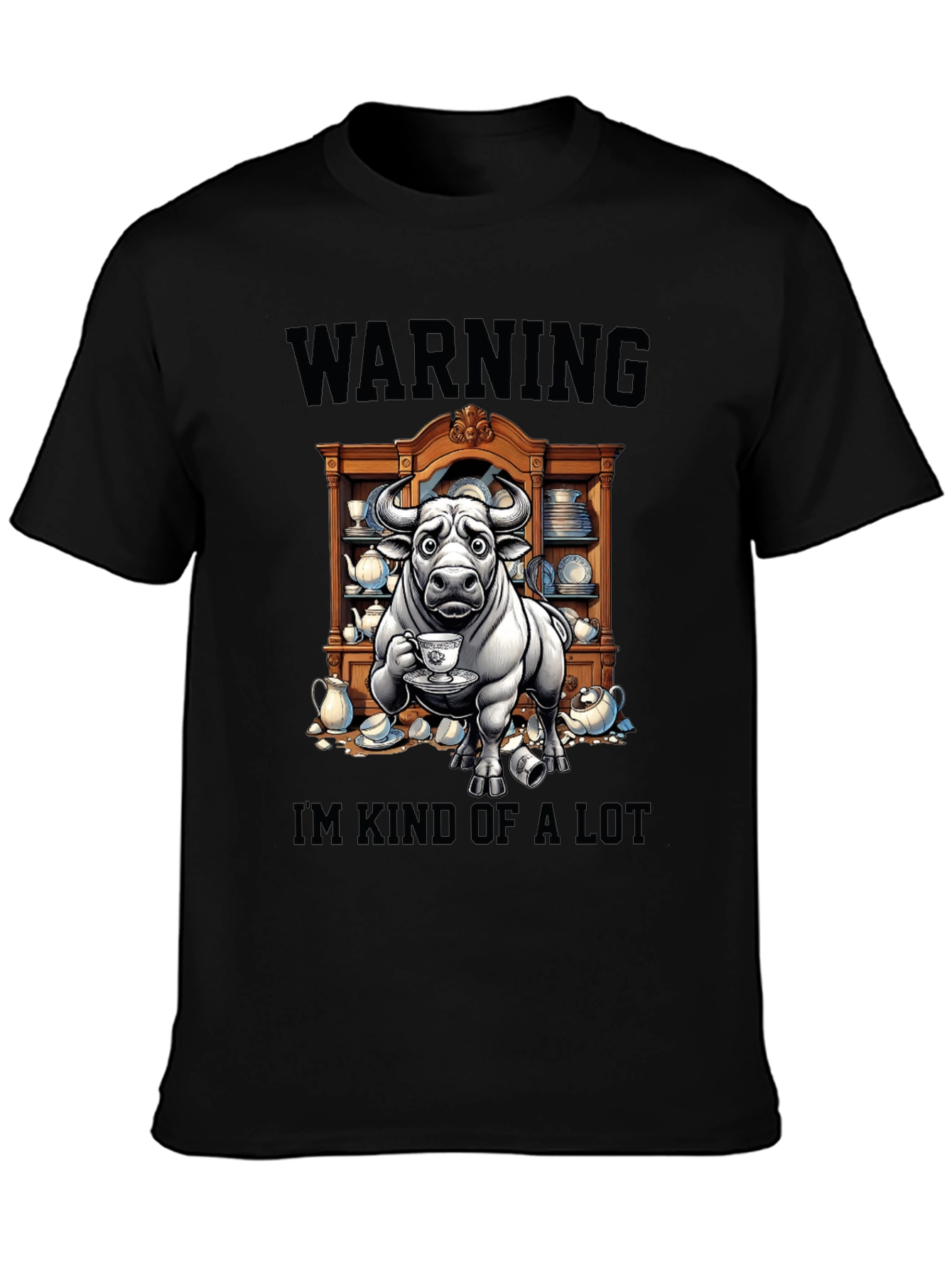 Black Warning I'm Kind of a Lot Graphic T-Shirt view 3