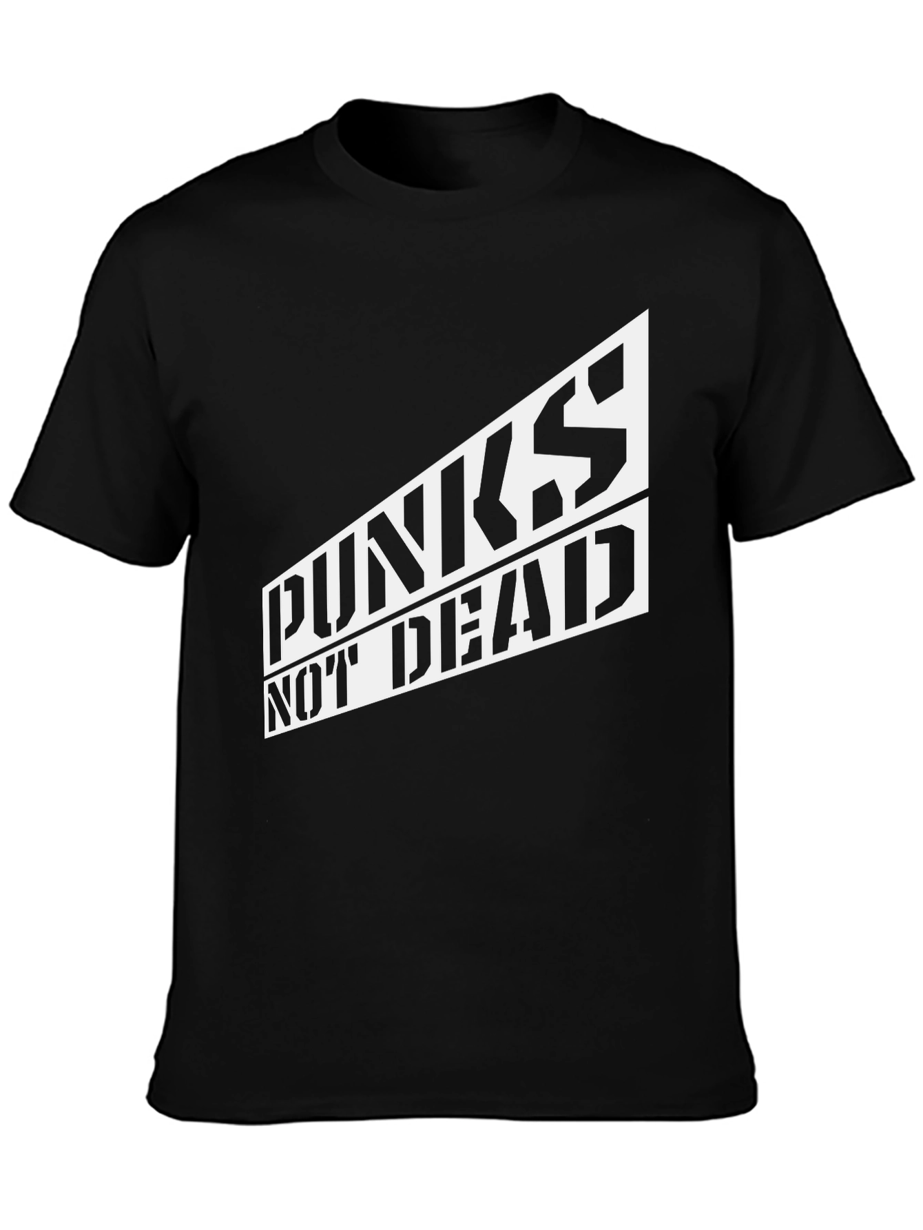 Black Punks Not Dead Graphic Tee - Black Cotton T-Shirt view 3