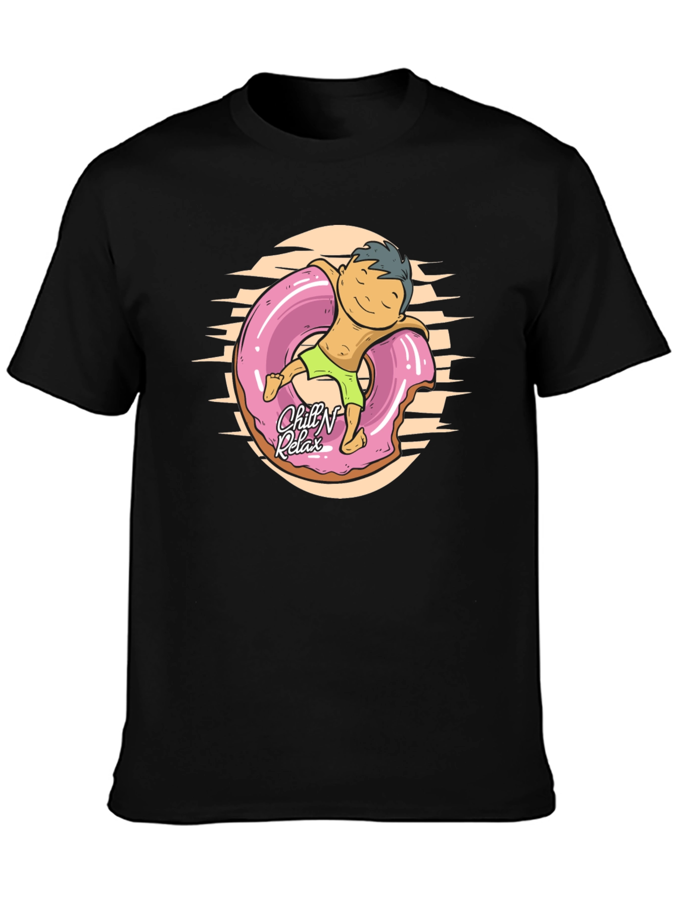Black Chill N Relax Donut T-Shirt view 3