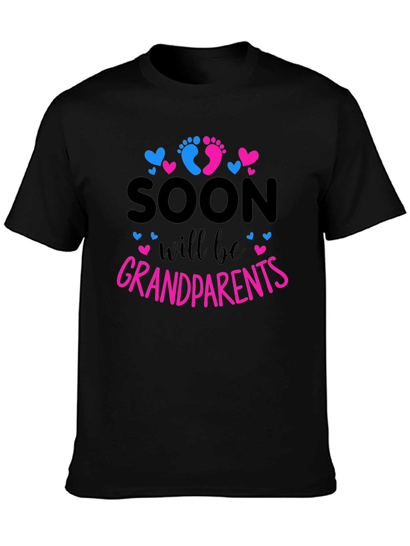 Black Soon to be Grandparents Baby Reveal T-shirt view 3