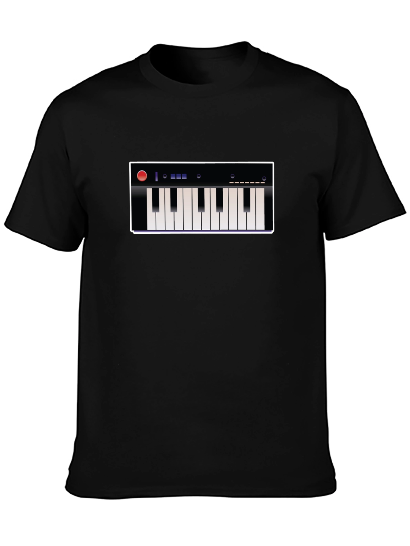 Black Keyboard T-Shirt - Musical Instrument Graphic Tee view 3