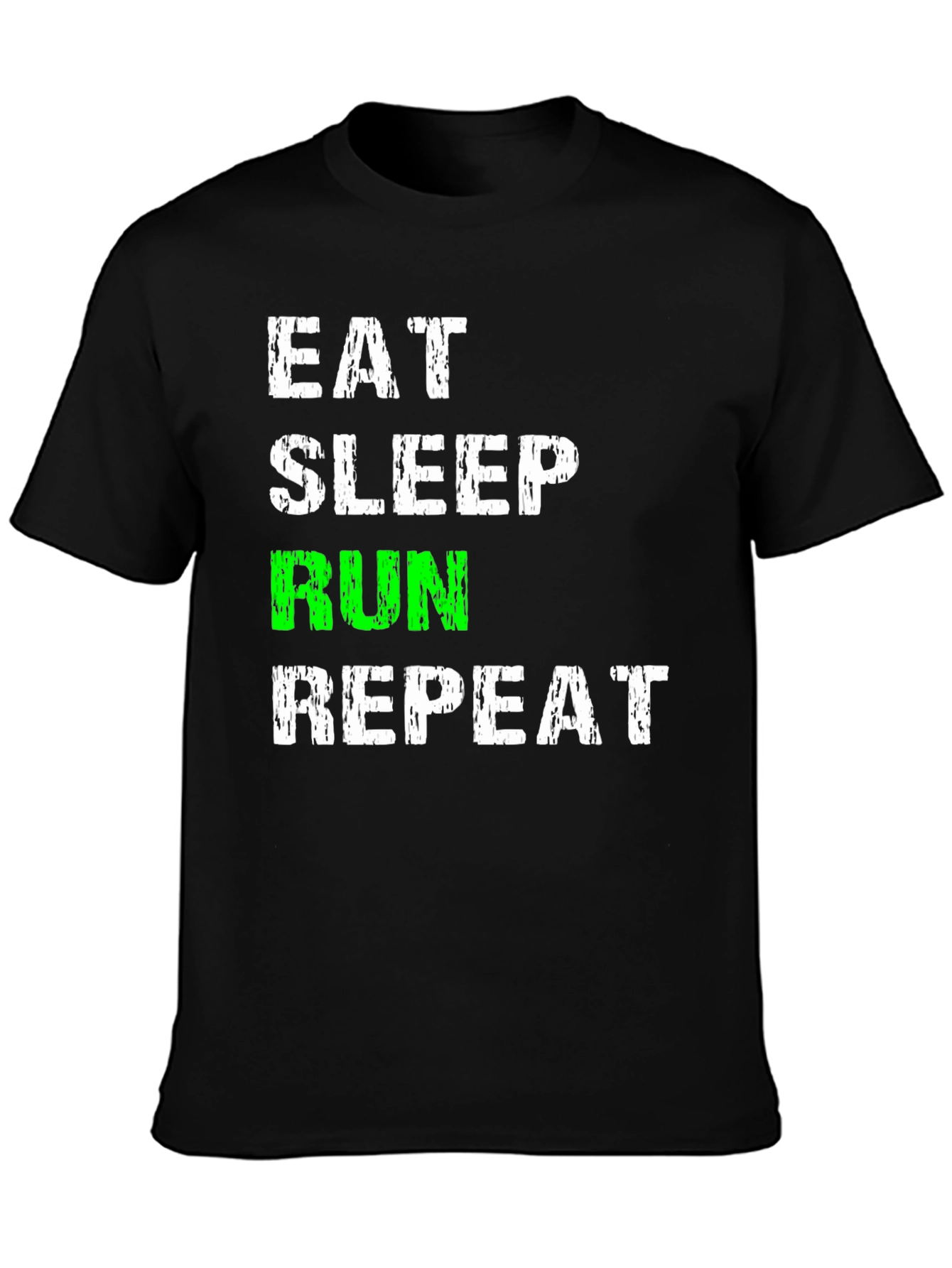 Black Eat Sleep Run Repeat Black Graphic Tee view 3