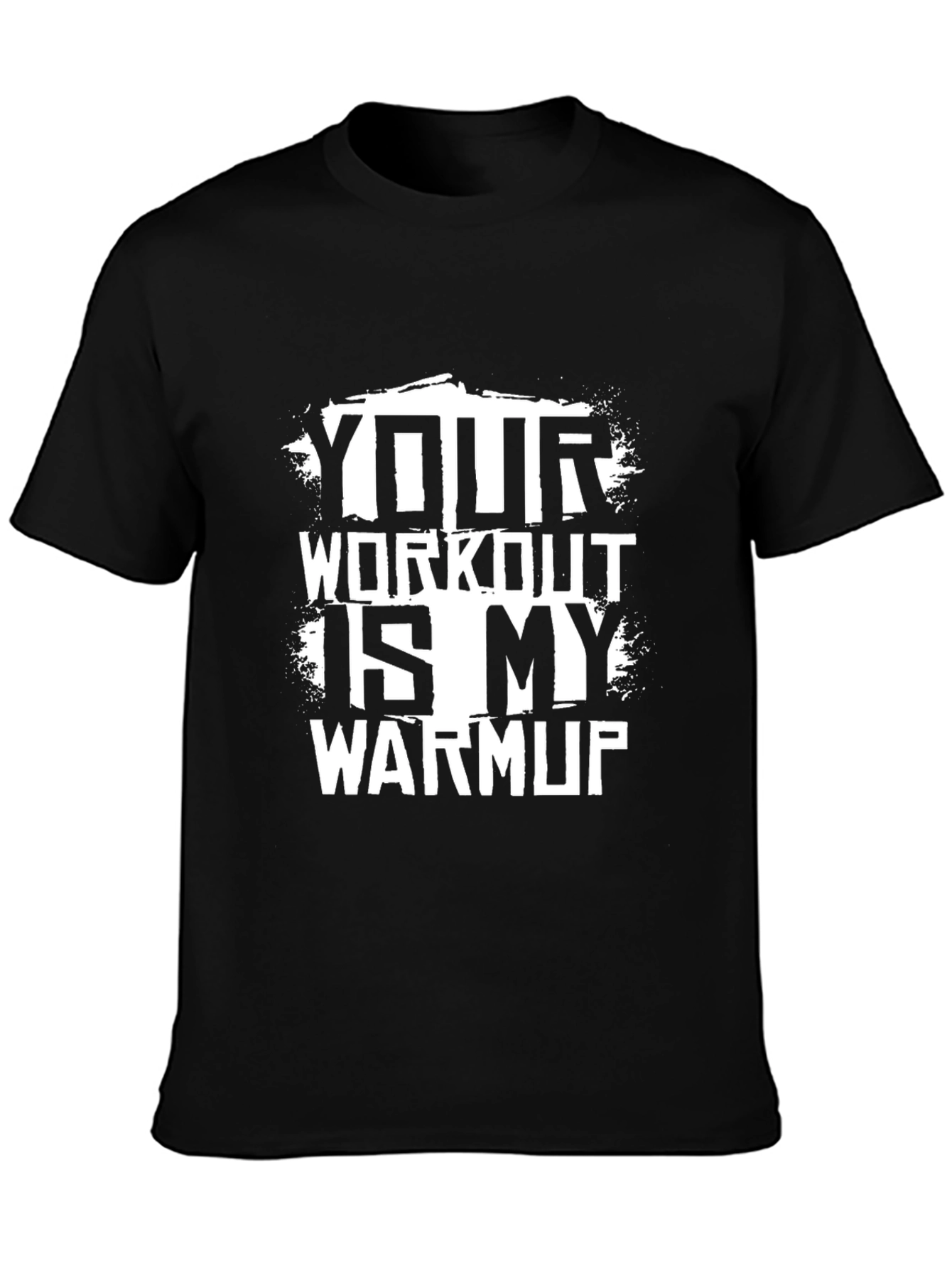 Black Workout Warmup Graphic Tee - Black Cotton Shirt view 3