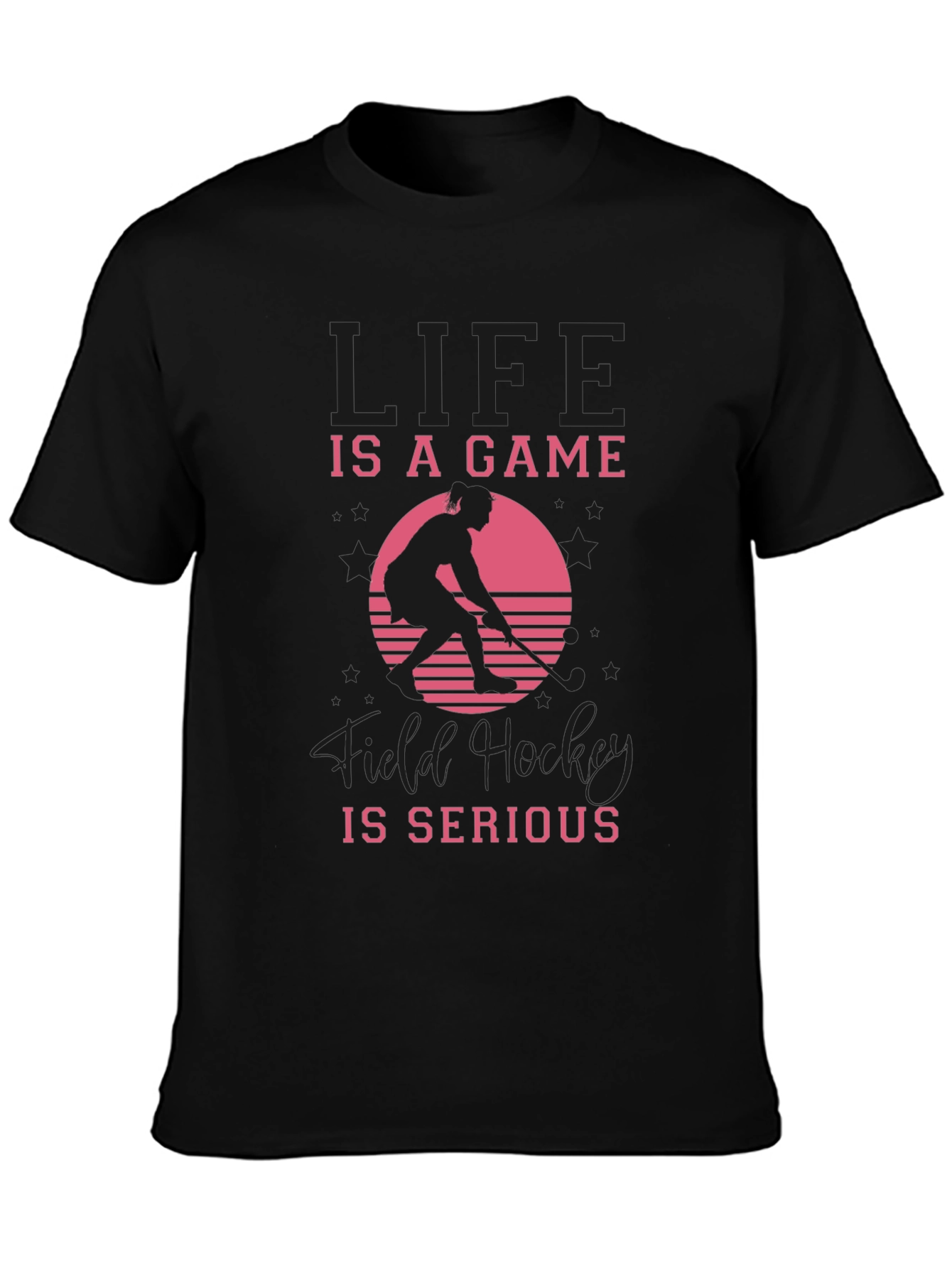 Black Life Is A Game Field Hockey T-Shirt view 3