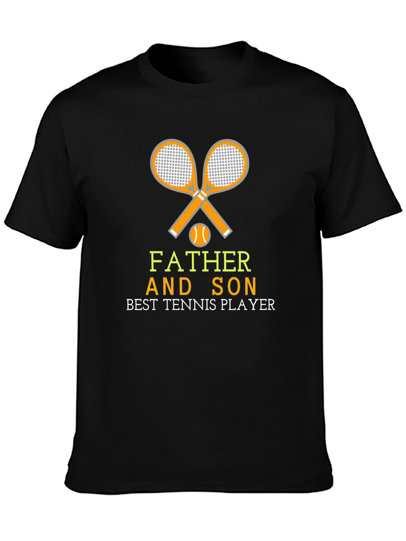 Black Father and Son Tennis Player Graphic T-Shirt view 3