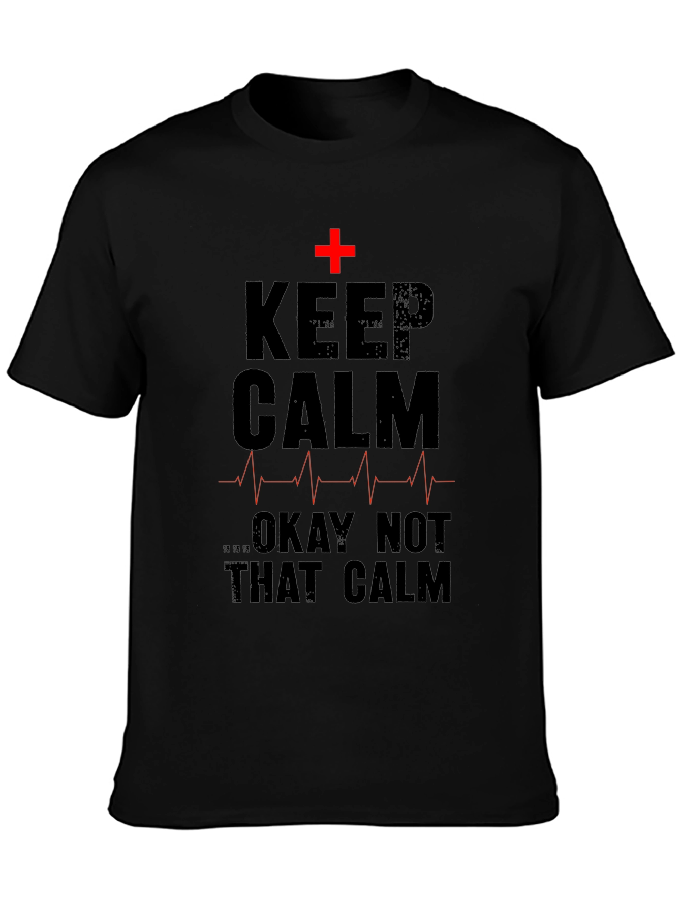 Black Keep Calm Nurse T-Shirt - Funny Medical Humor Tee view 3
