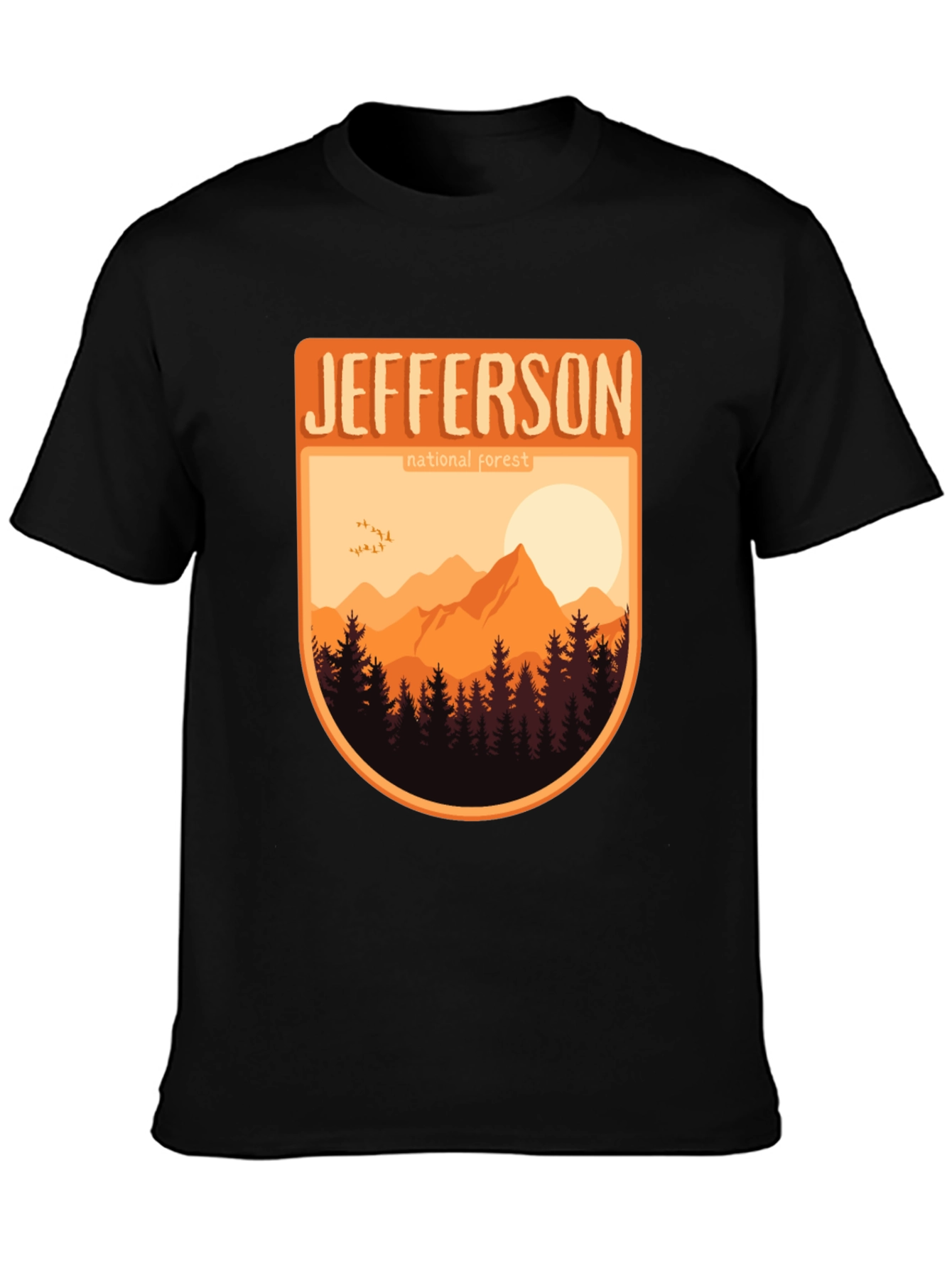 Black Jefferson National Forest Graphic Tee - Nature Adventure Shirt view 3