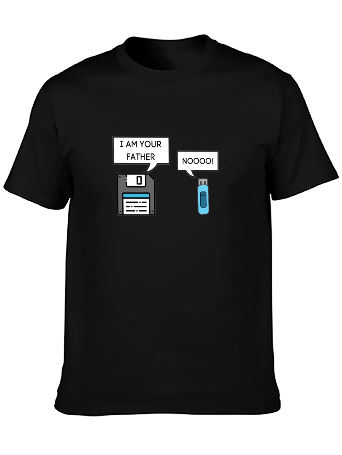 Black I Am Your Father T-Shirt - Funny Tech Geek Tee view 3