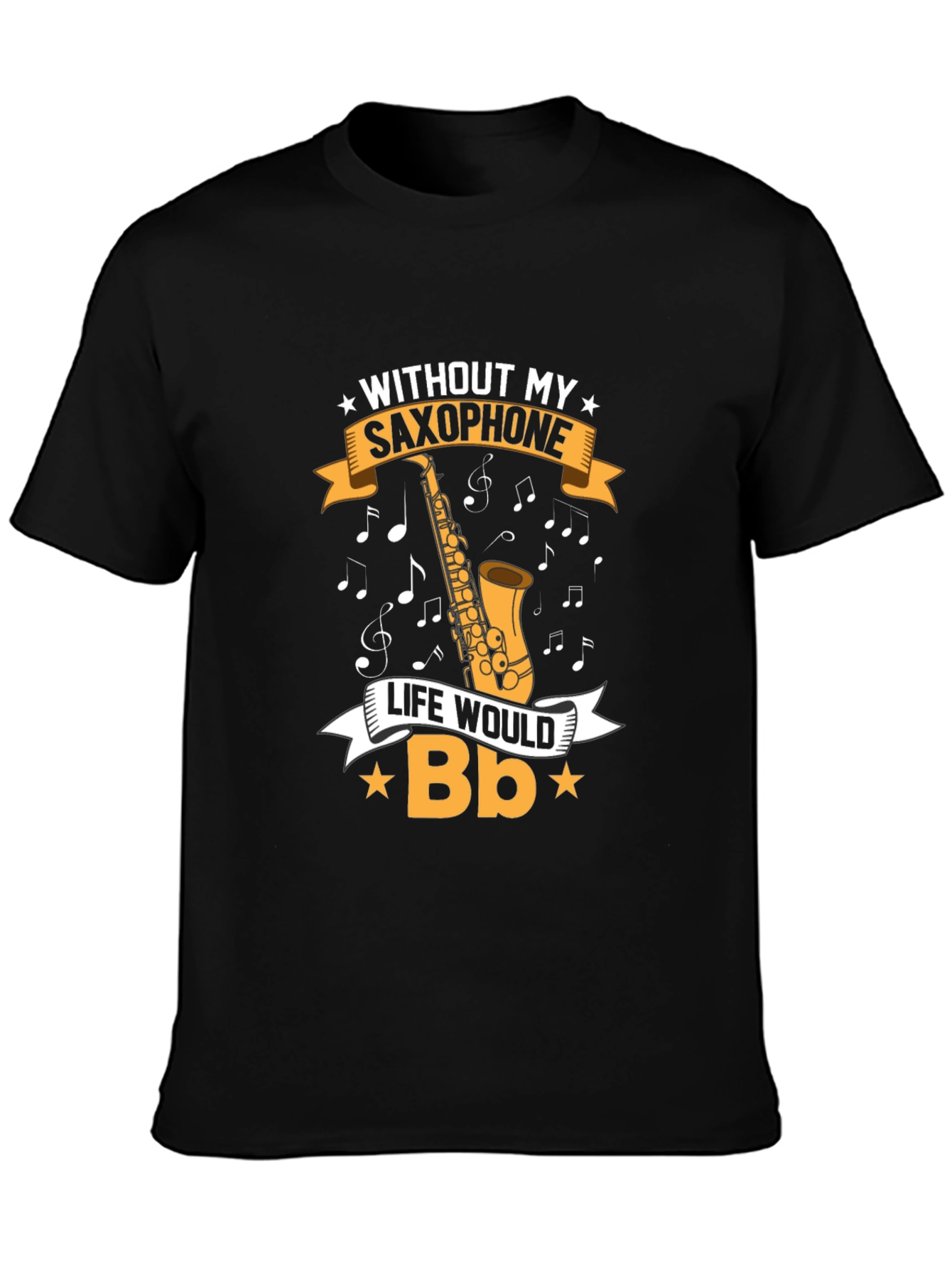 Black Saxophone Music Lover Graphic Tee view 3